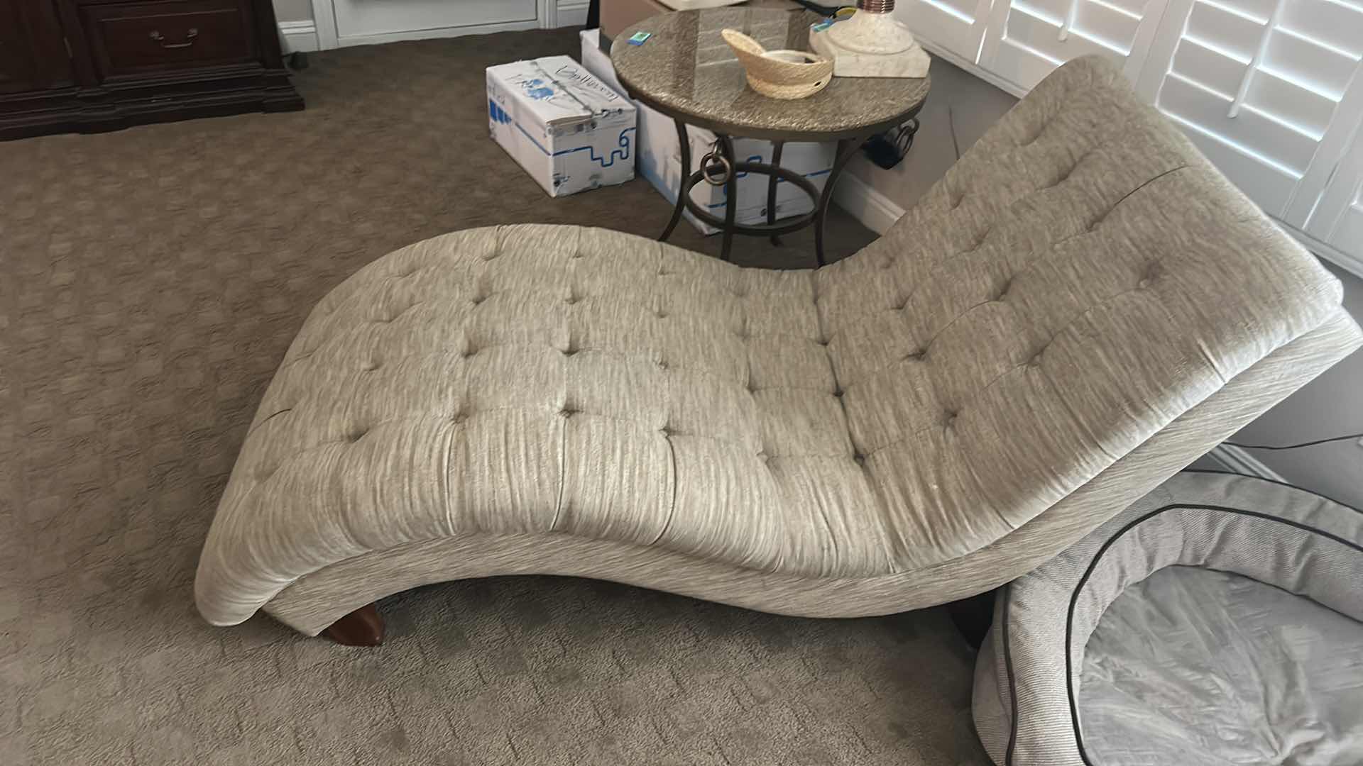 Photo 1 of TUFTED WAVE CHAISE LOUNGE WITH CURVED S-SHAPED SILHOUETTE AND BUTTON TUFTING 34 1/2“ x 6‘ x H34”