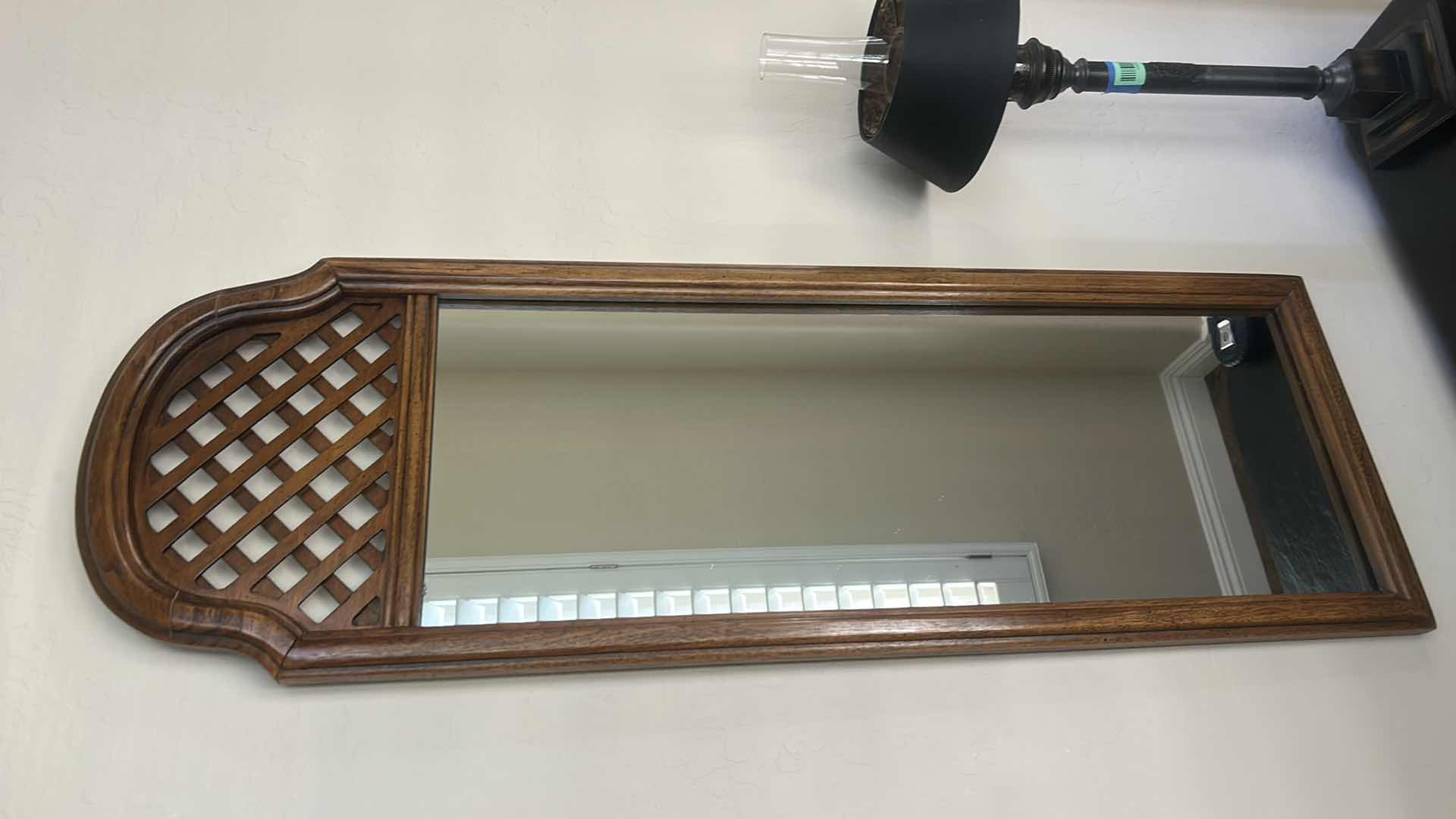 Photo 1 of THOMASVILLE ARCHED WALL MIRROR W ATTICE DETAILING 15” x H44 1/2” $300