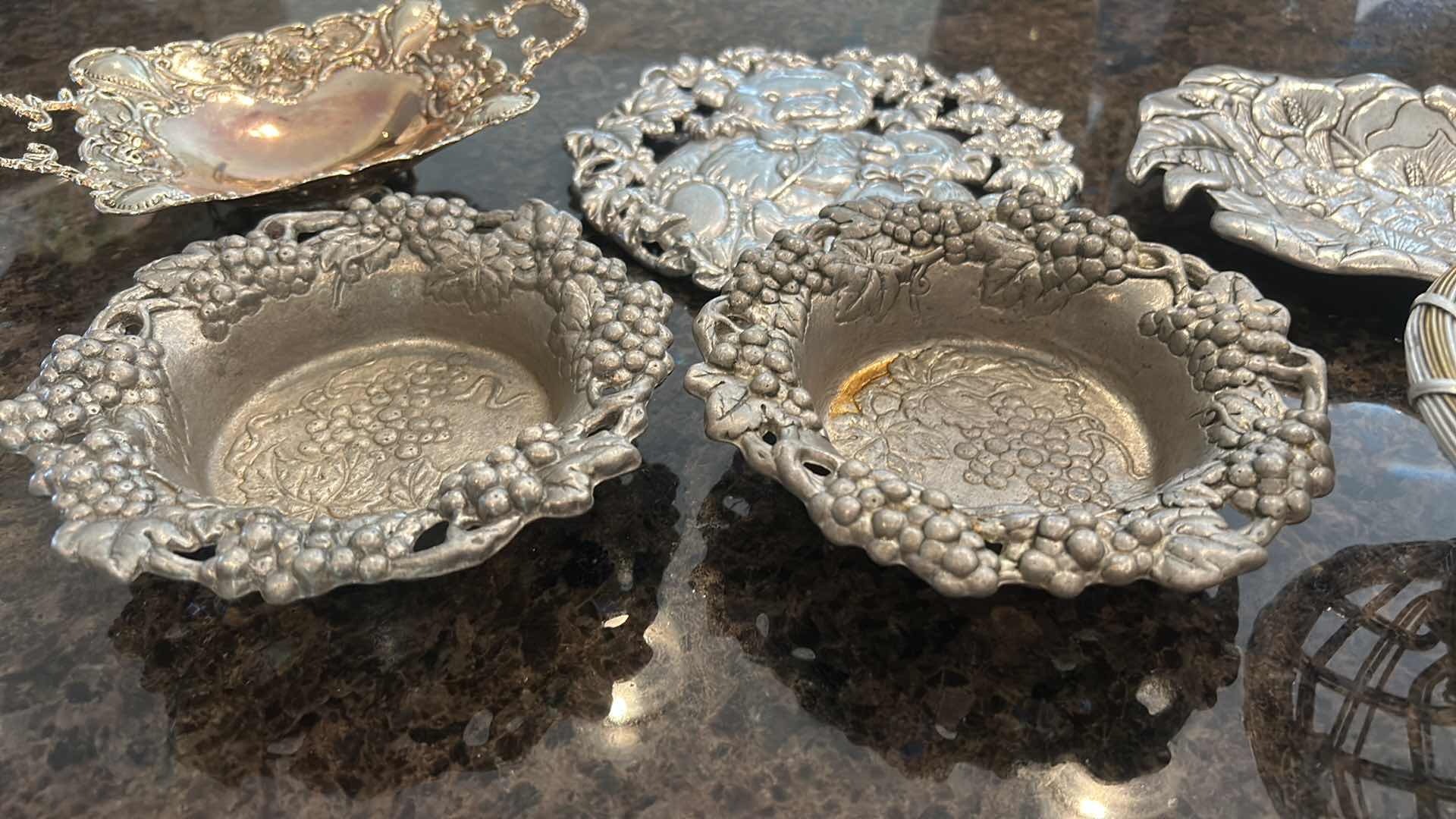 Photo 1 of 7 DECORATIVE METAL SERVING BOWLS, TRAYS AND BASKETS