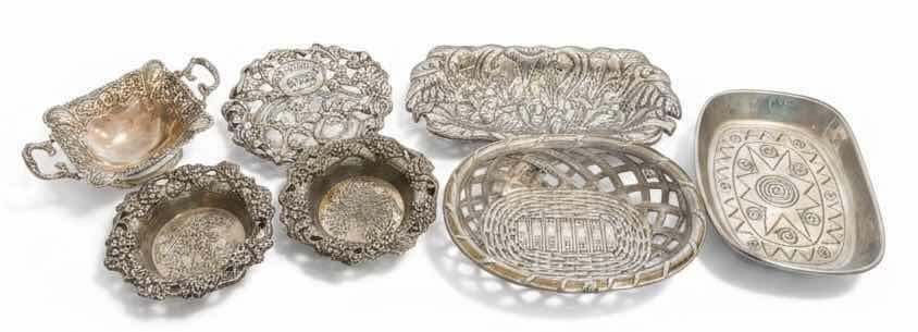 Photo 1 of 7 DECORATIVE METAL SERVING BOWLS, TRAYS AND BASKETS