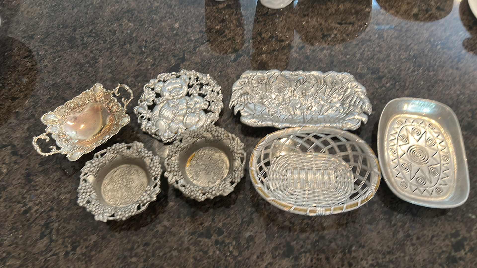 Photo 1 of 7 DECORATIVE METAL SERVING BOWLS, TRAYS AND BASKETS