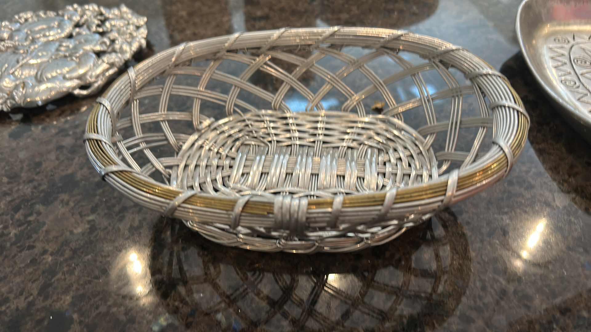 Photo 1 of 7 DECORATIVE METAL SERVING BOWLS, TRAYS AND BASKETS