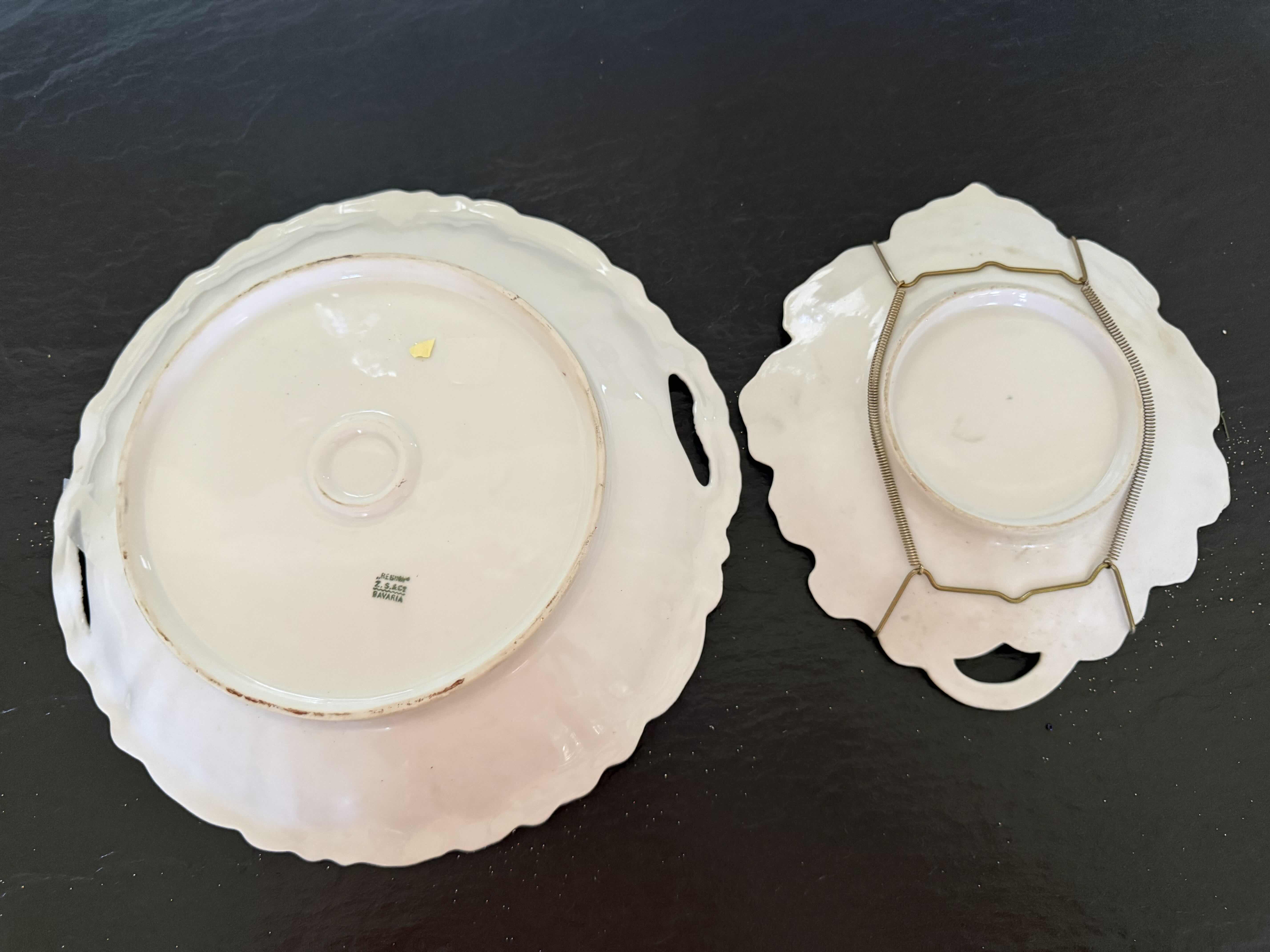 Photo 1 of 2-VINTAGE COLLECTORS “ROSE” PORCELAIN PLATES D11” & D8”