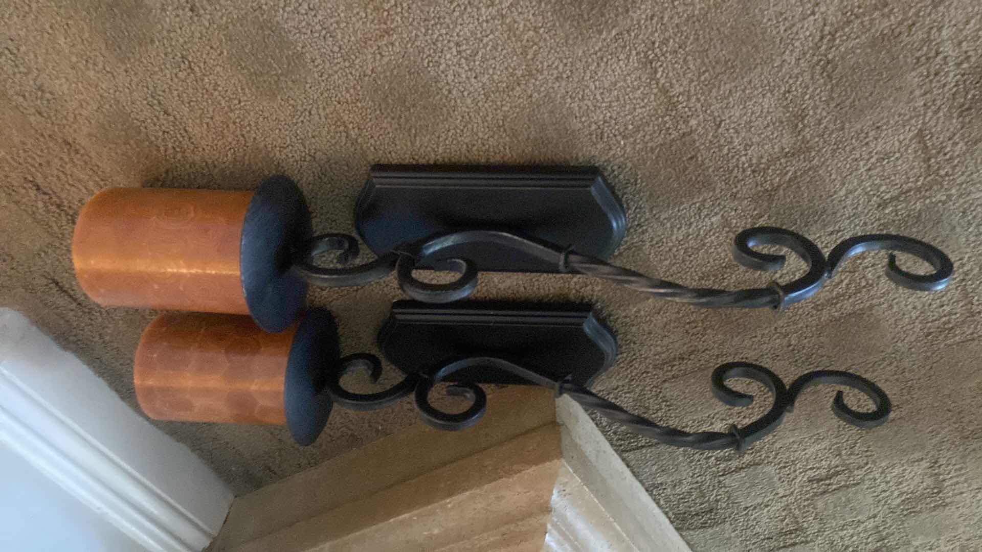Photo 1 of PAIR OF WALL SCONCES WITH NEW CANDLES H26” INCLUDING CANDLES
