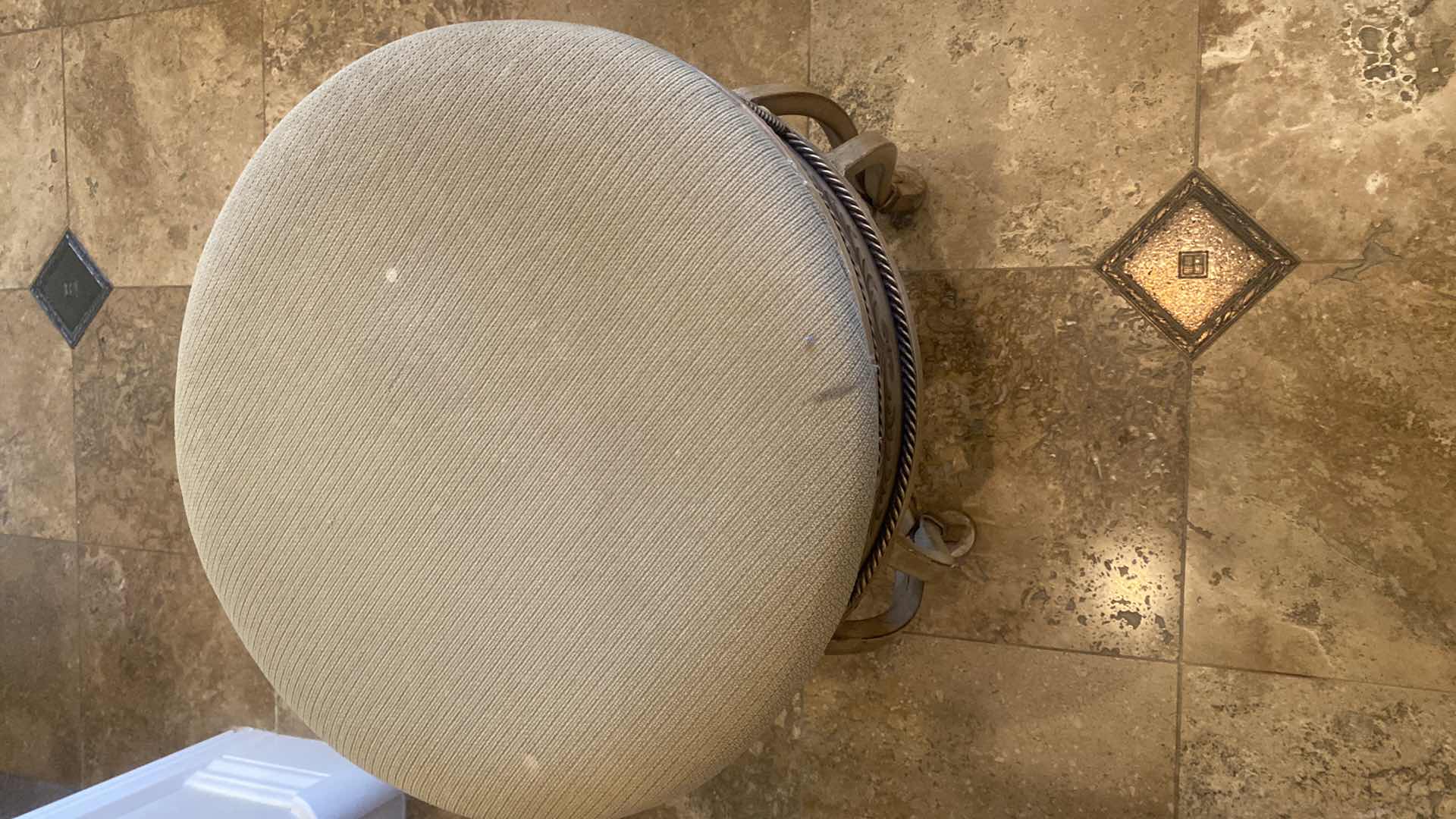 Photo 1 of 16” ROUND VANITY STOOL WITH FABRIC SEAT H17”