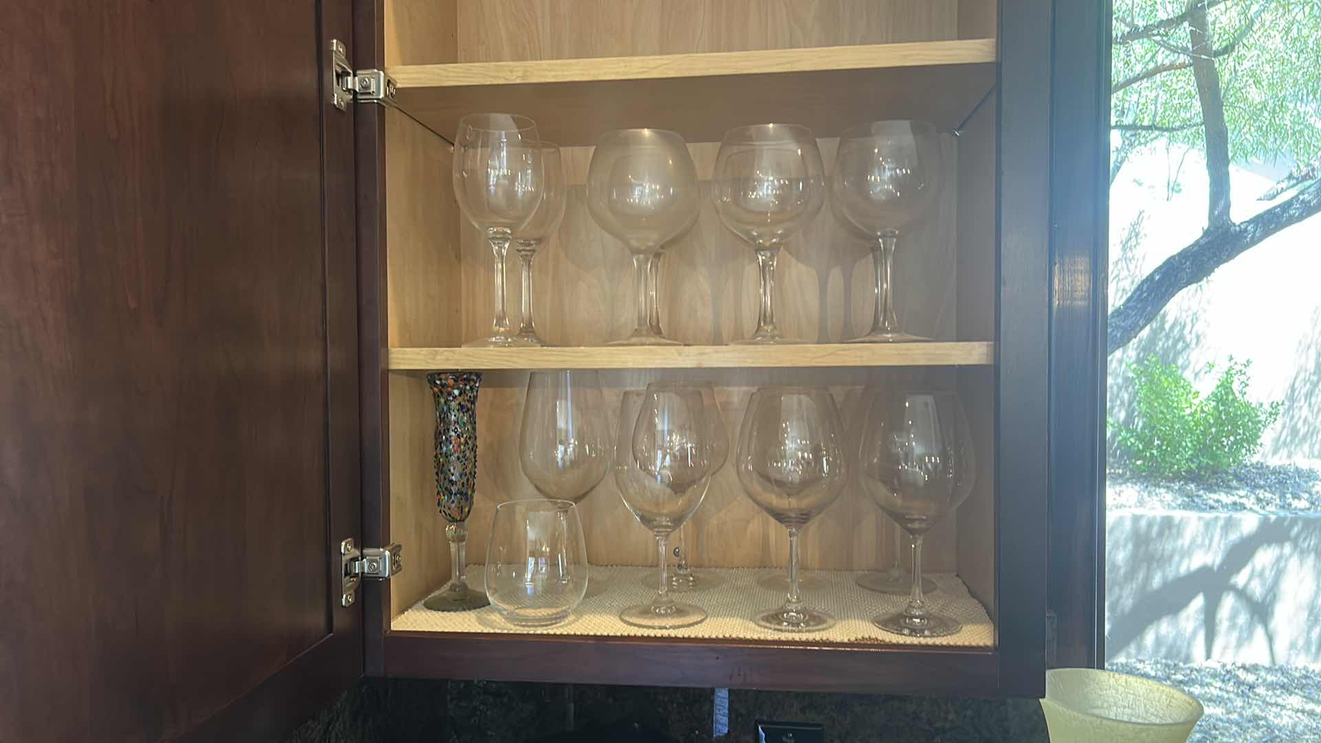 Photo 1 of CONTENTS OF KITCHEN CABINETS - GLASS STEMWARE