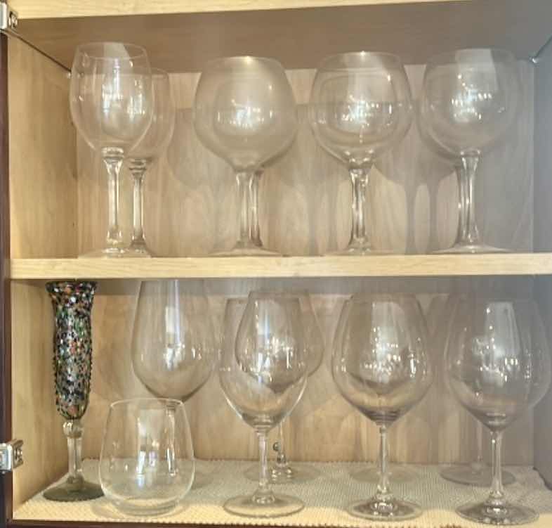 Photo 1 of CONTENTS OF KITCHEN CABINETS - GLASS STEMWARE