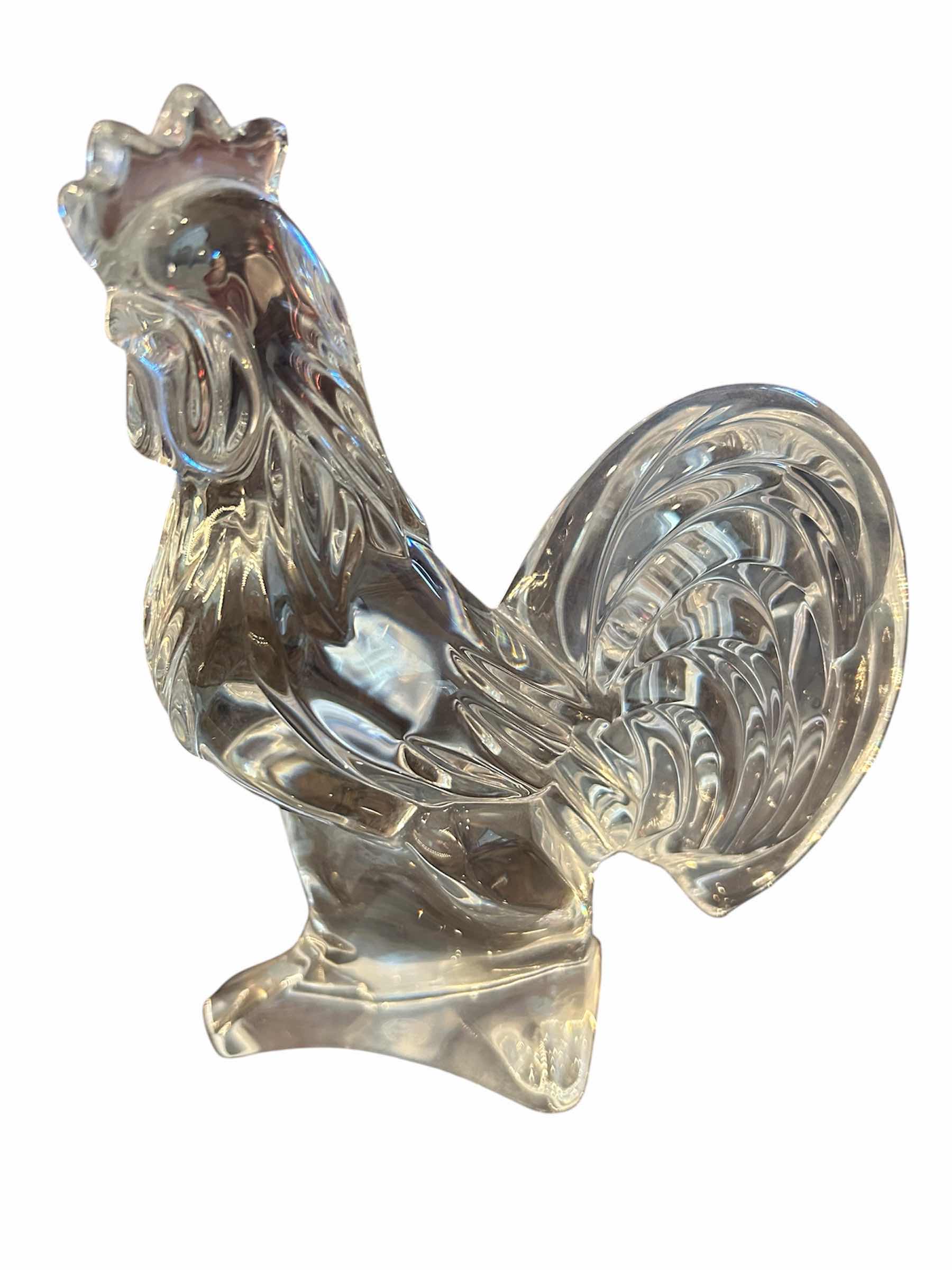 Photo 1 of BACCARAT CLEAR CRYSTAL ROOSTER FROM THE ZODIAC COLLECTION
H 7" NO BOX