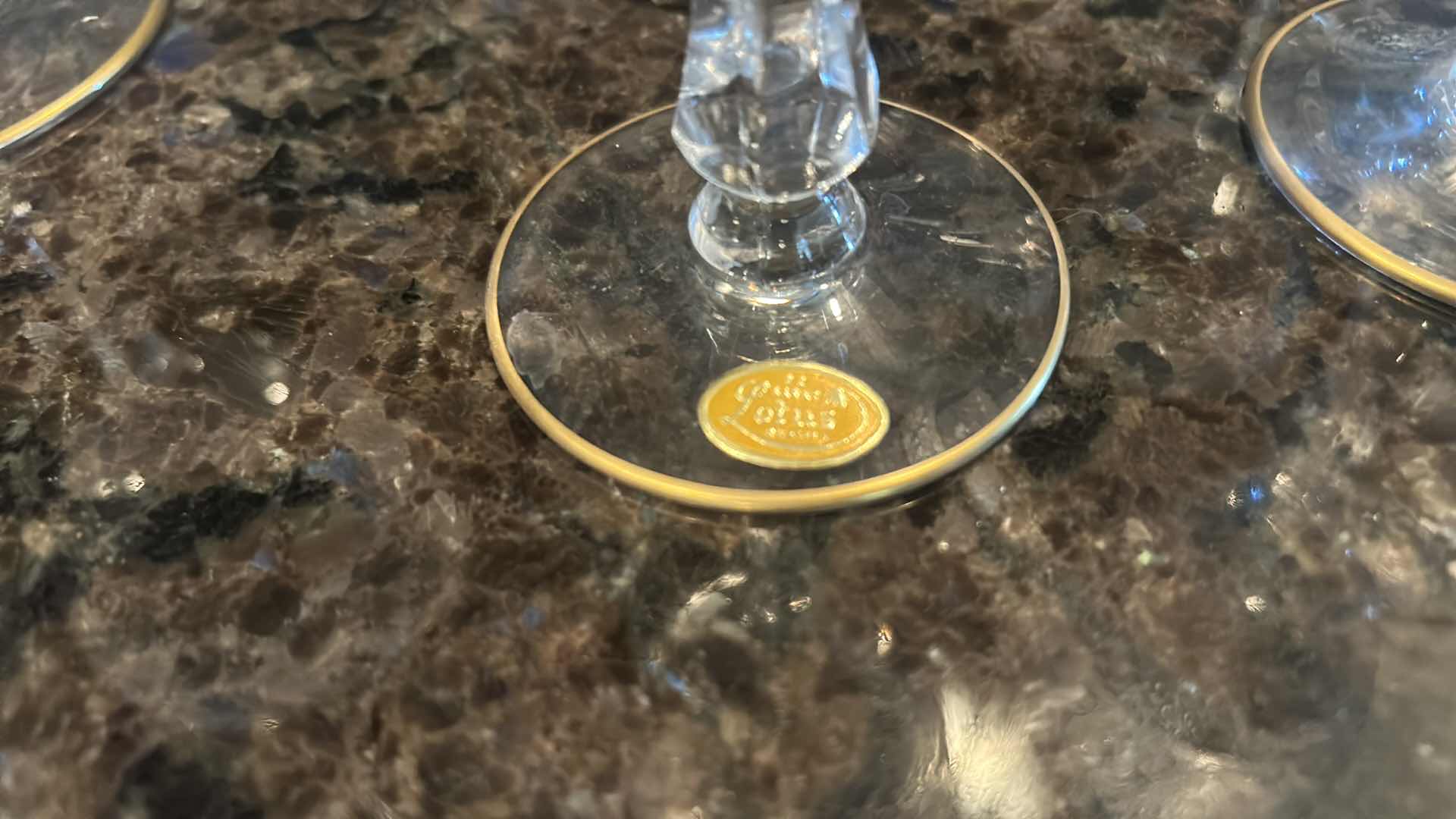 Photo 1 of 4-GLASTONBURY LOTUS COCKTAIL GLASSES W BROCADE GOLD PATTERN. 22K GOLD TIPPED