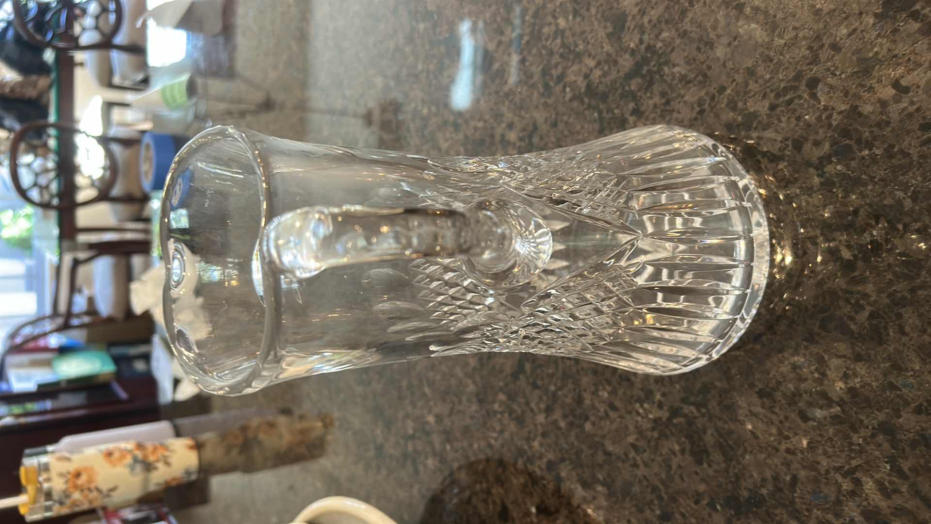Photo 1 of EUROPEAN HAND-CUT LEAD CRYSTAL BEVERAGE PITCHER, FAMOUSLY STYLED IN THE CLASSIC “MAJESTIC” PATTERN. H12.25”