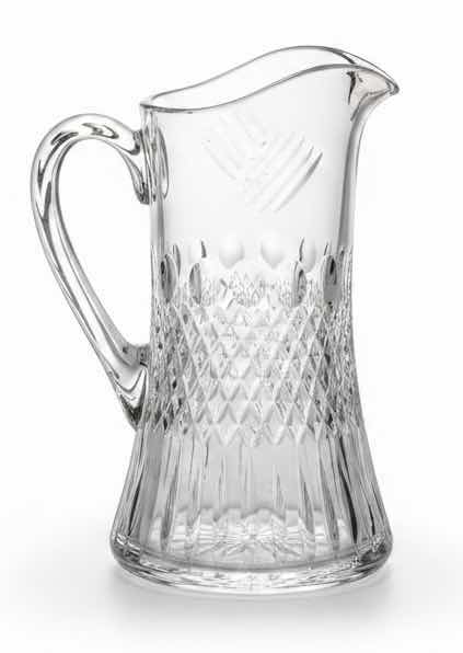 Photo 1 of EUROPEAN HAND-CUT LEAD CRYSTAL BEVERAGE PITCHER, FAMOUSLY STYLED IN THE CLASSIC “MAJESTIC” PATTERN. H12.25”