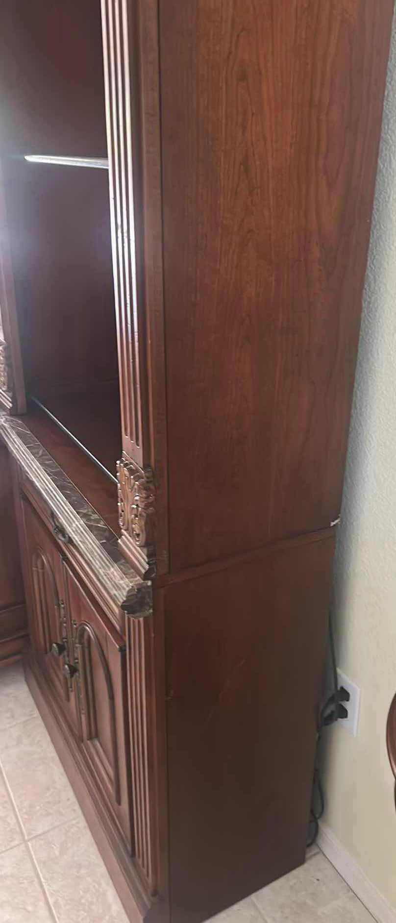 Photo 1 of PARKER HOUSE HUNTINGTON 32" OPEN TOP LIGHTED BOOKCASE W ANTIQUE VINTAGE PECAN FINISH 32" X 80"