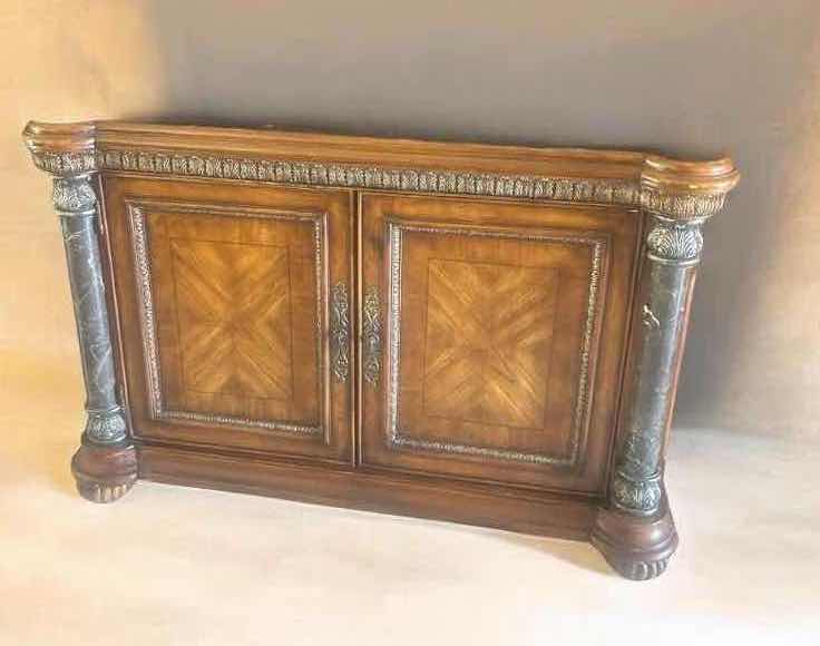 Photo 1 of TRADITIONAL MEDITERRANEAN STYLE CREDENZA W INTRICATE LEAF DESIGN 47" X 25" H 32"