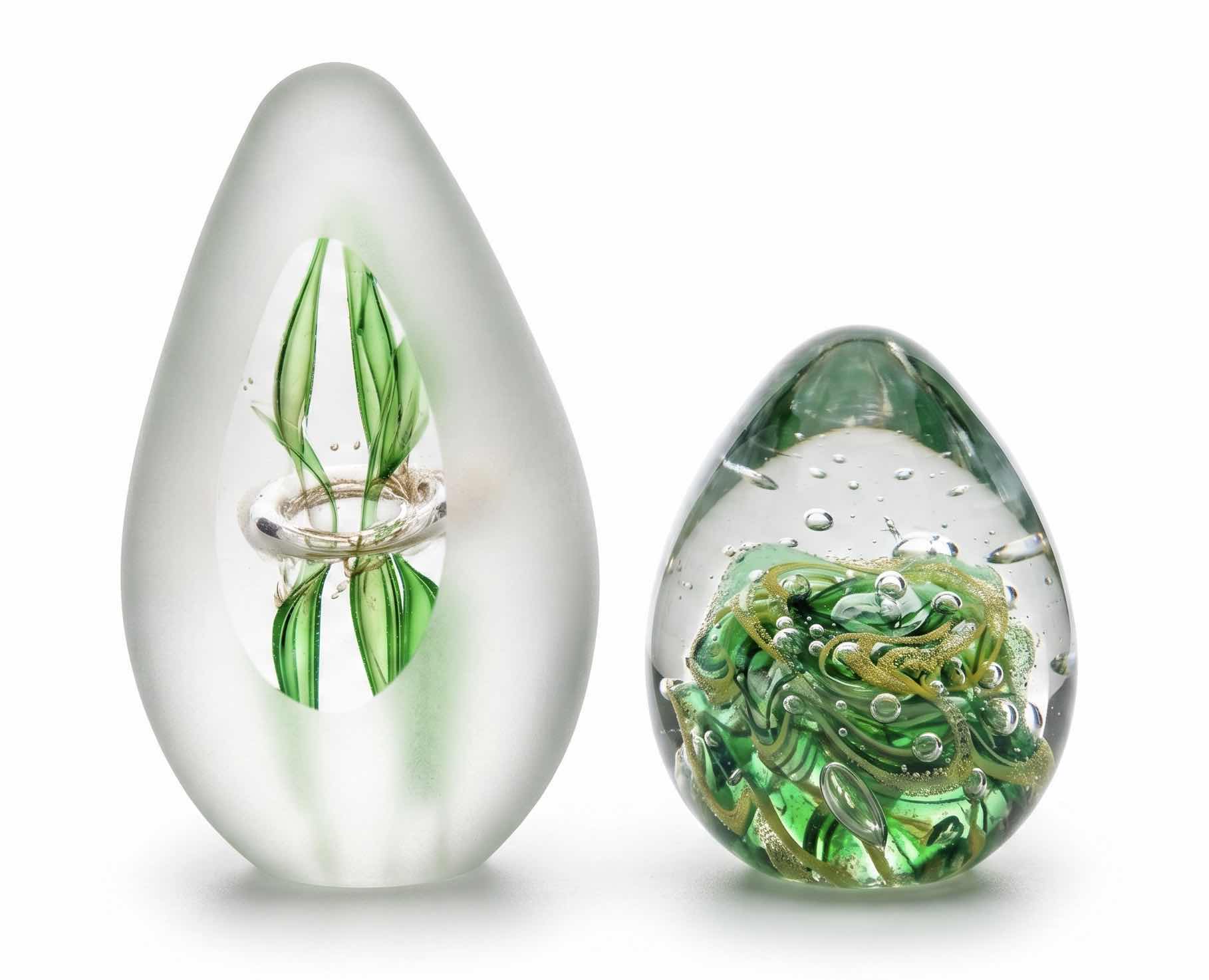 Photo 1 of 2 ART GLASS COLLECTIBLE PAPERWEIGHTS (TALLEST 6”)