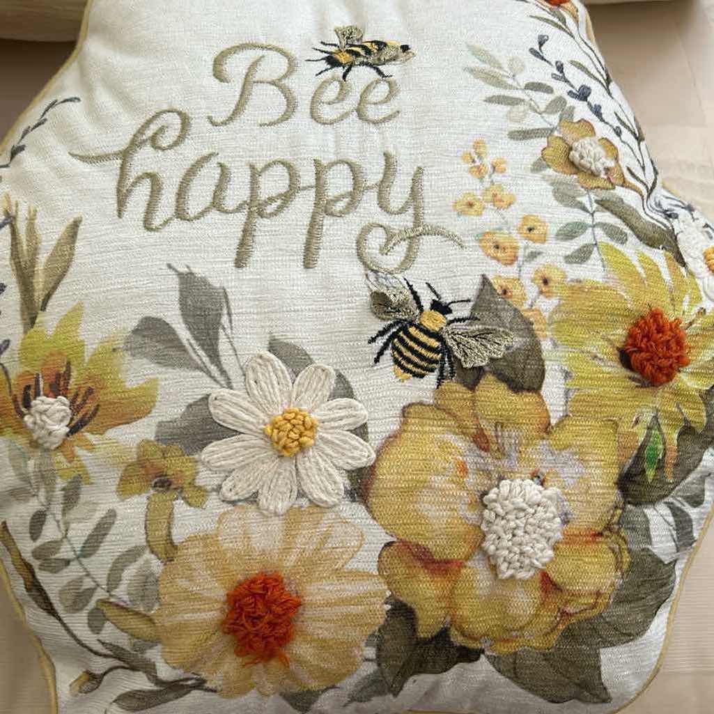 View 2 of 4- YELLOW EMBROIDERED FLORAL PATTERN & TEXTURED WAVE DESIGN