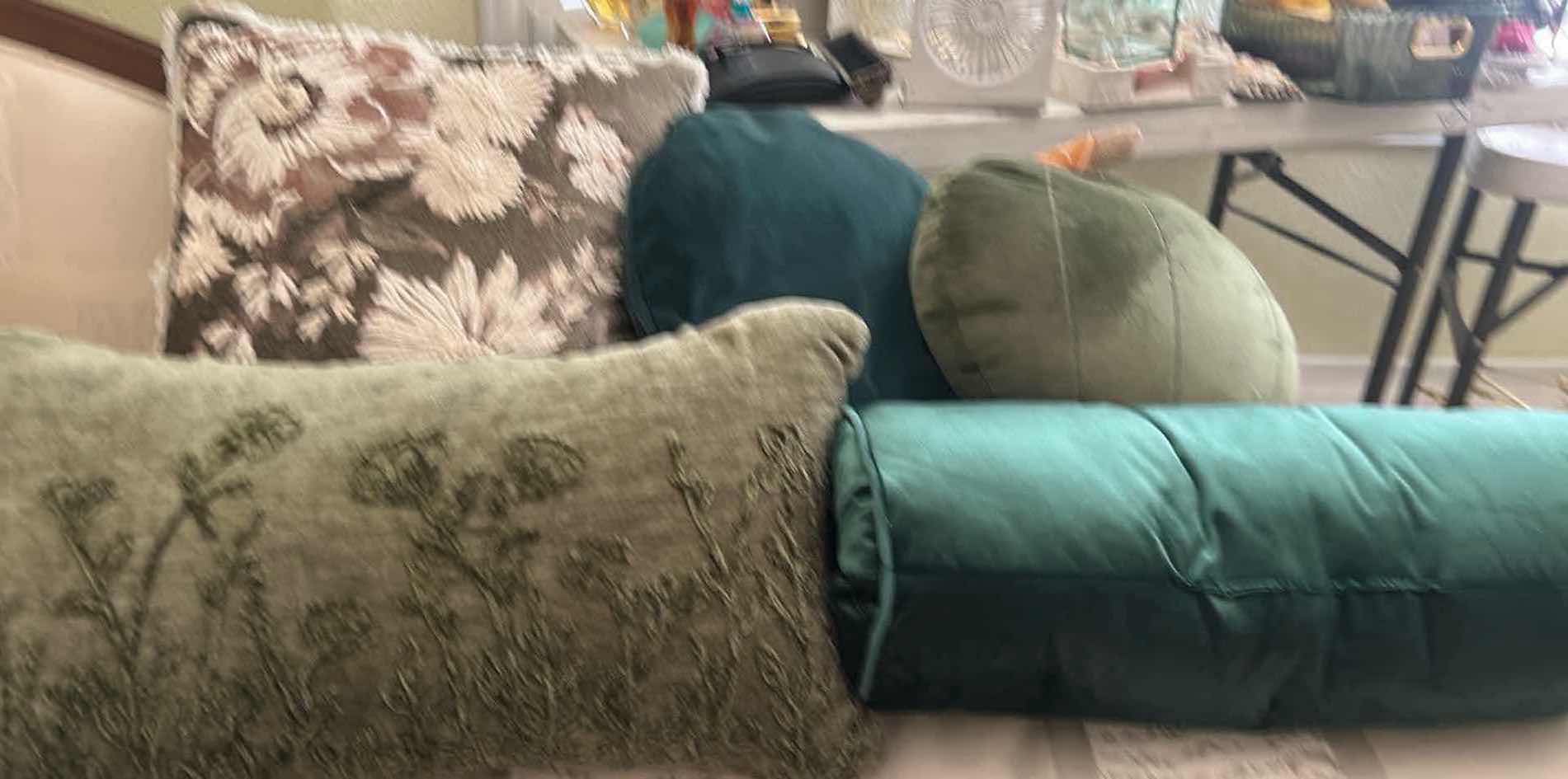 Photo 1 of 5- DECORATIVE EMERALD GREEN PILLOWS