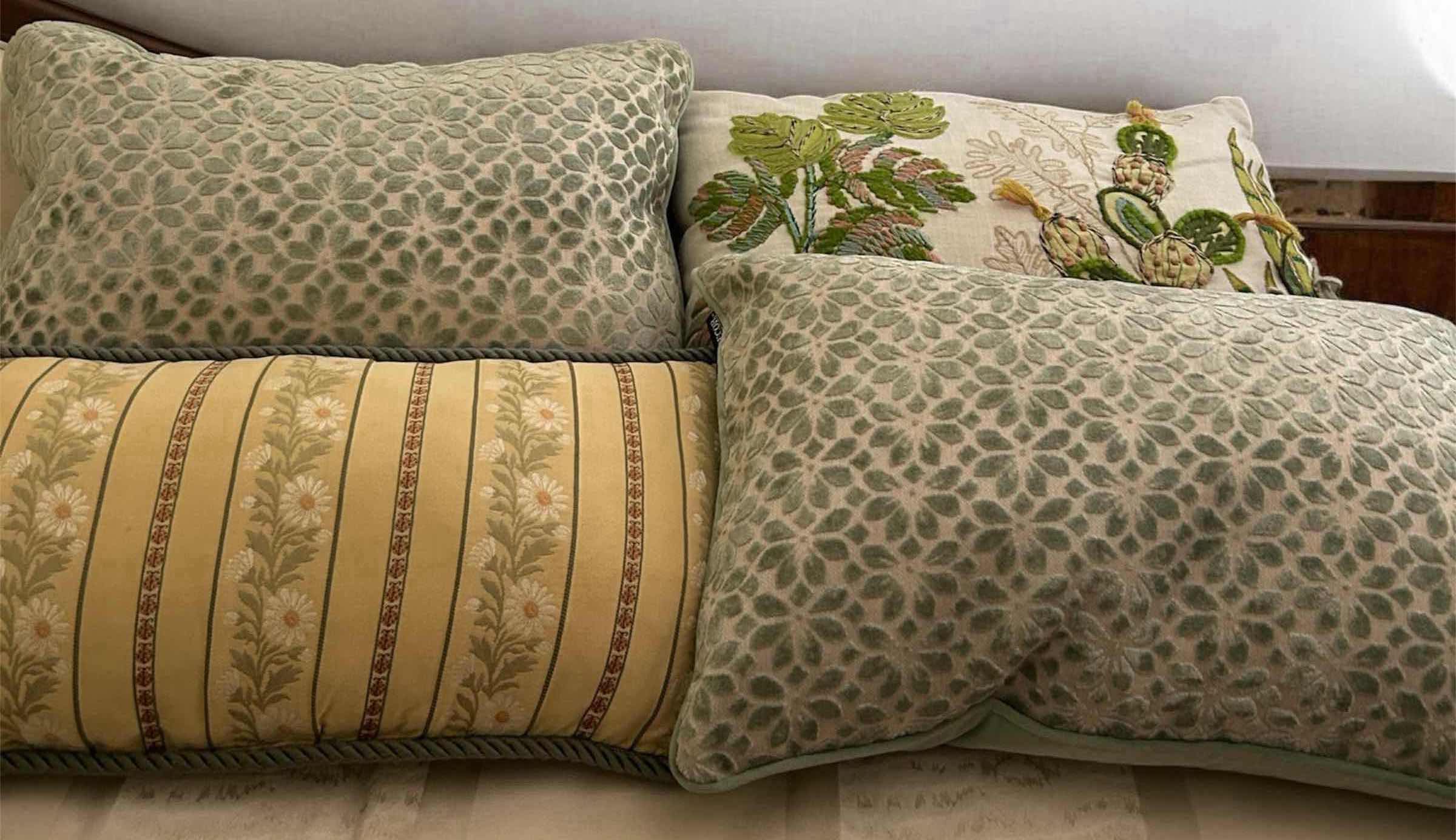 Photo 1 of 4- DECORATIVE GREEN PILLOWS 19" W
