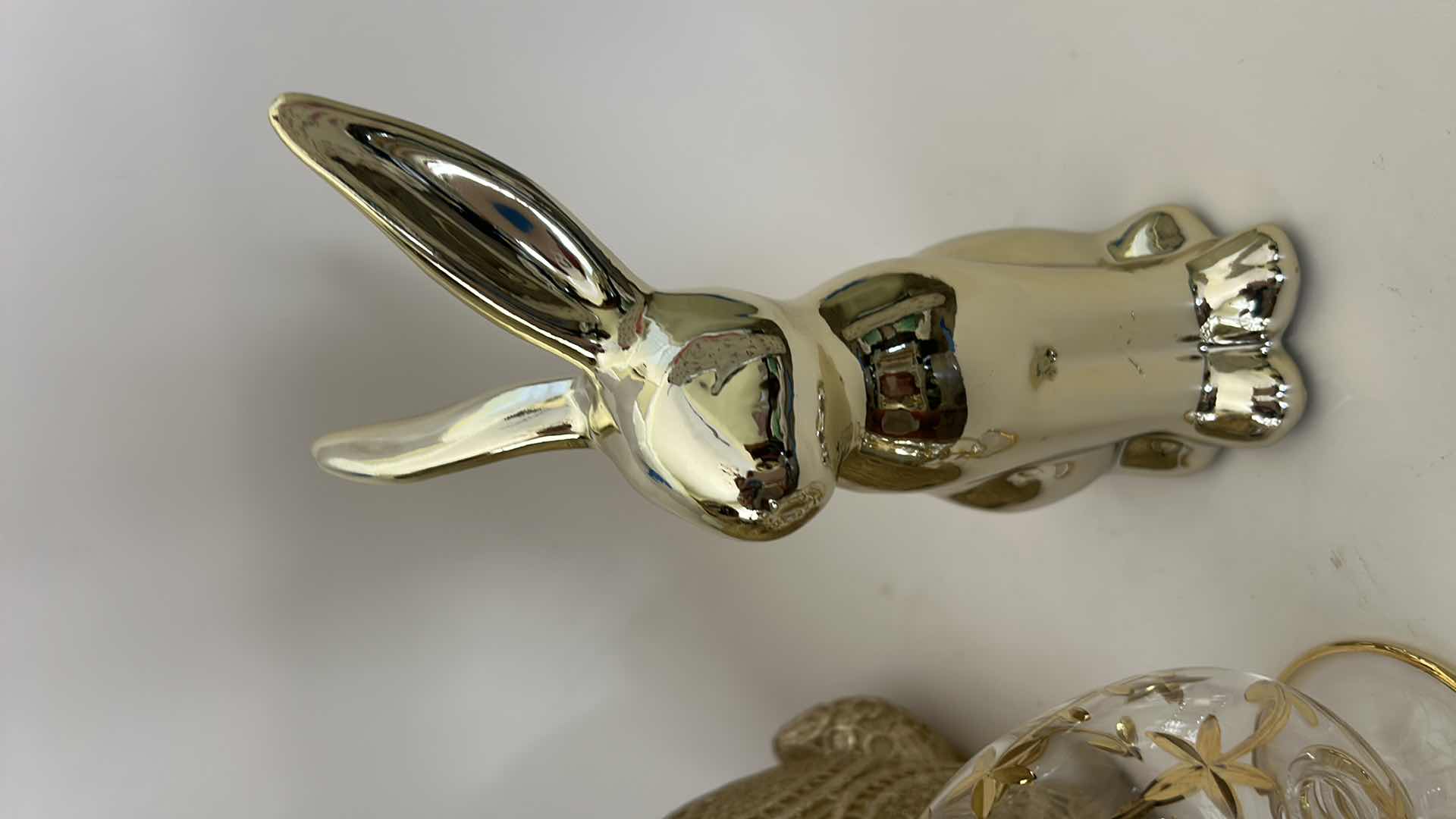Photo 1 of 3 PC GOLD TONE EASTER DECOR ( TALLEST H15”)