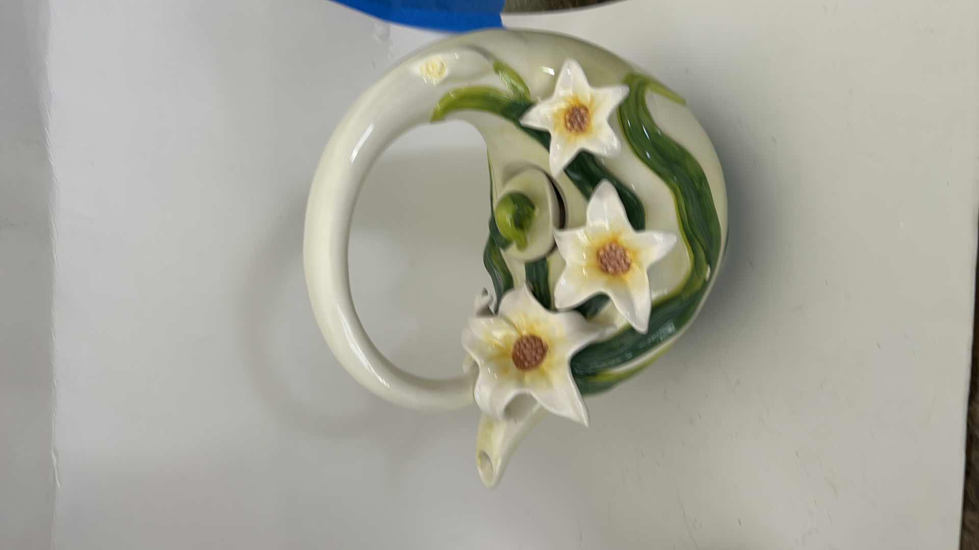 Photo 1 of 2 PORCELAIN KITCHEN ITEMS- CANISTER AND PITCHER
