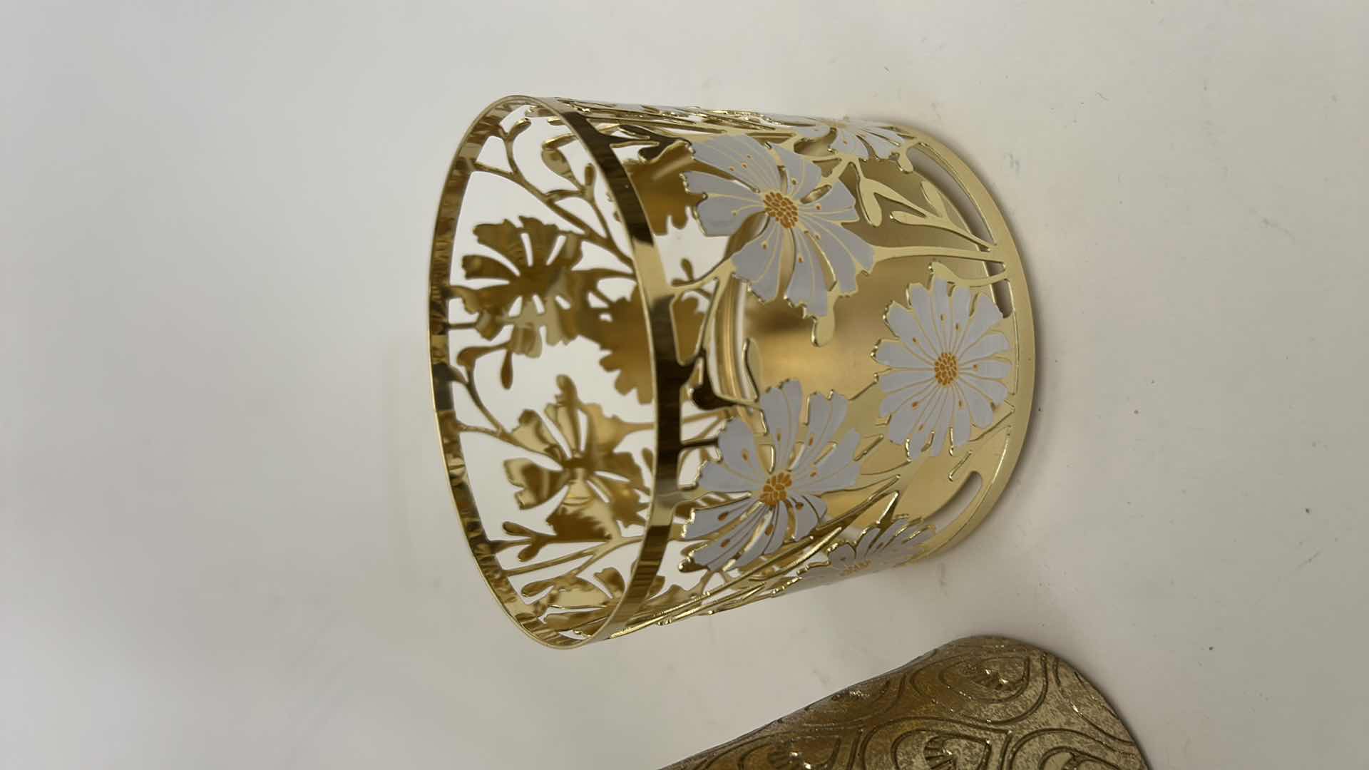 Photo 1 of 2 GOLD TONE CANDLE HOLDERS AND TWO PEACOCK HEADS H11”
