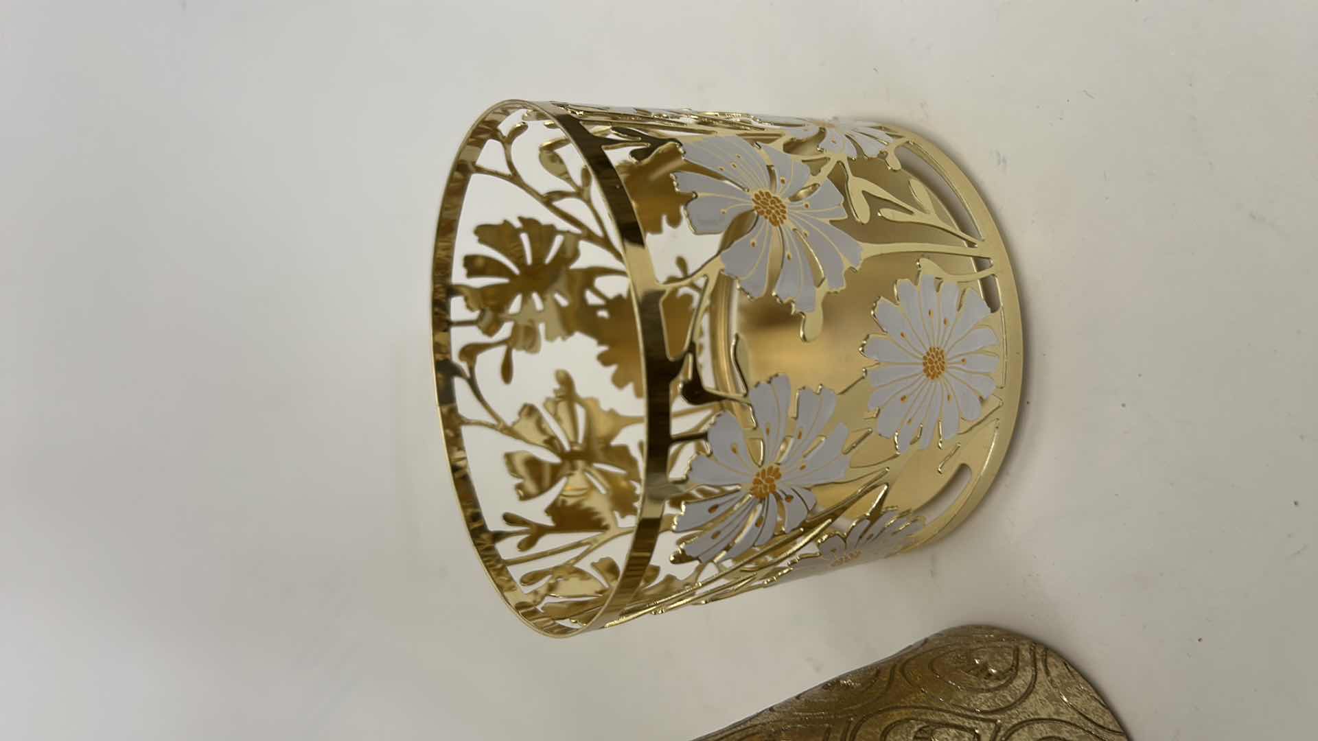 Photo 1 of 2 GOLD TONE CANDLE HOLDERS AND TWO PEACOCK HEADS H11”