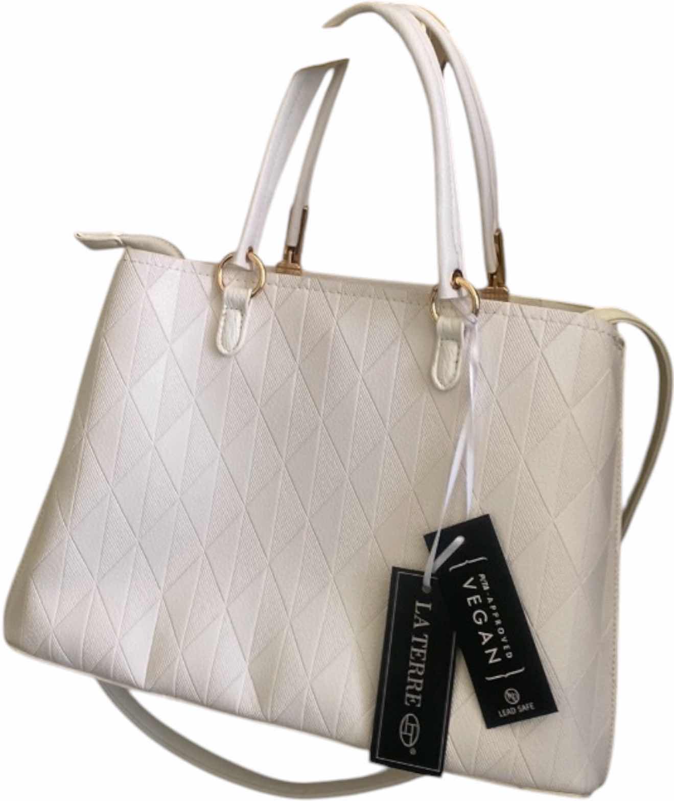 Photo 1 of NWT LA TERRE WHITE VEGAN LEATHER HANDBAG