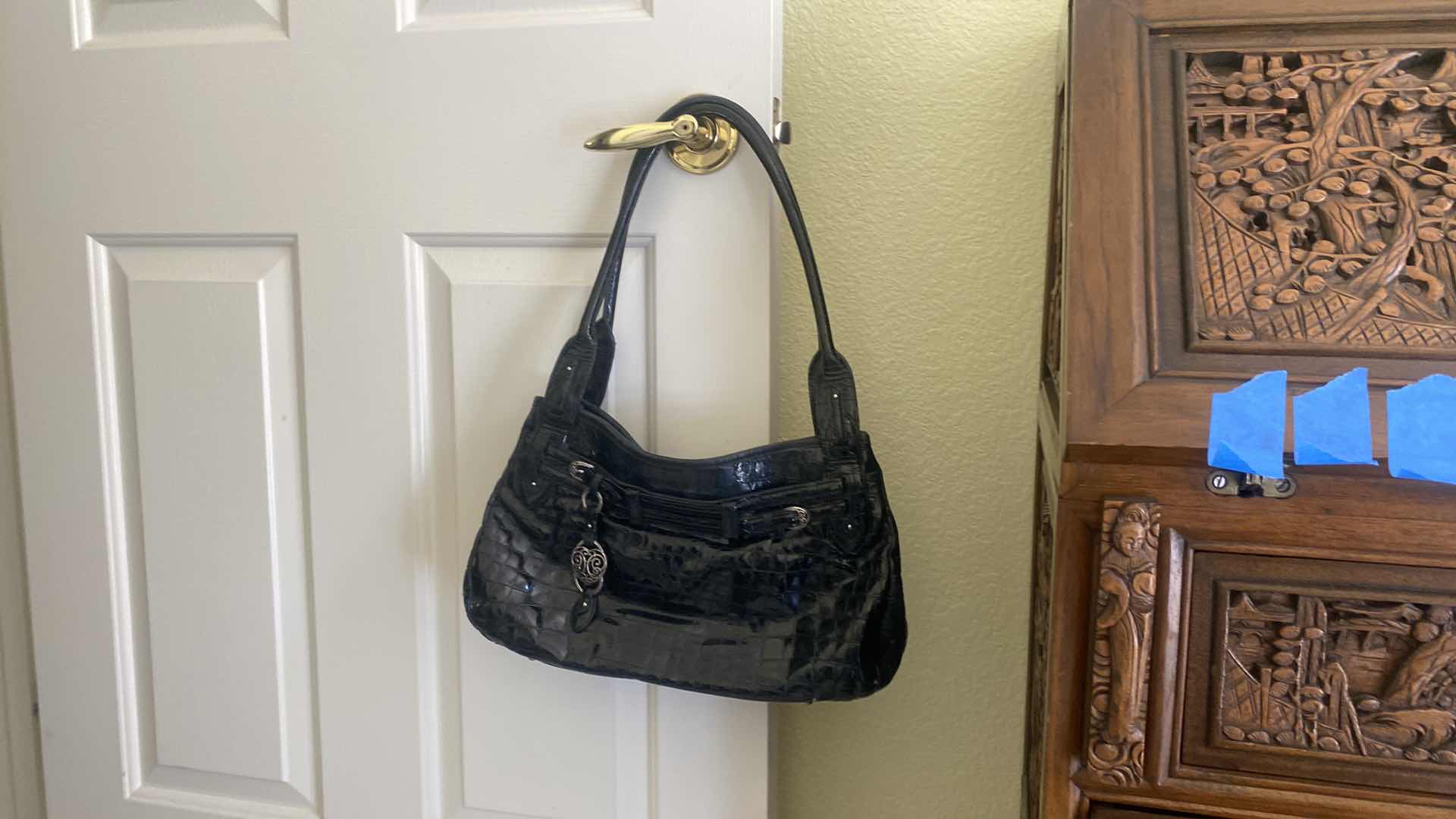 Photo 1 of BLACK BRIGHTON HANDBAG WITH DUST BAG