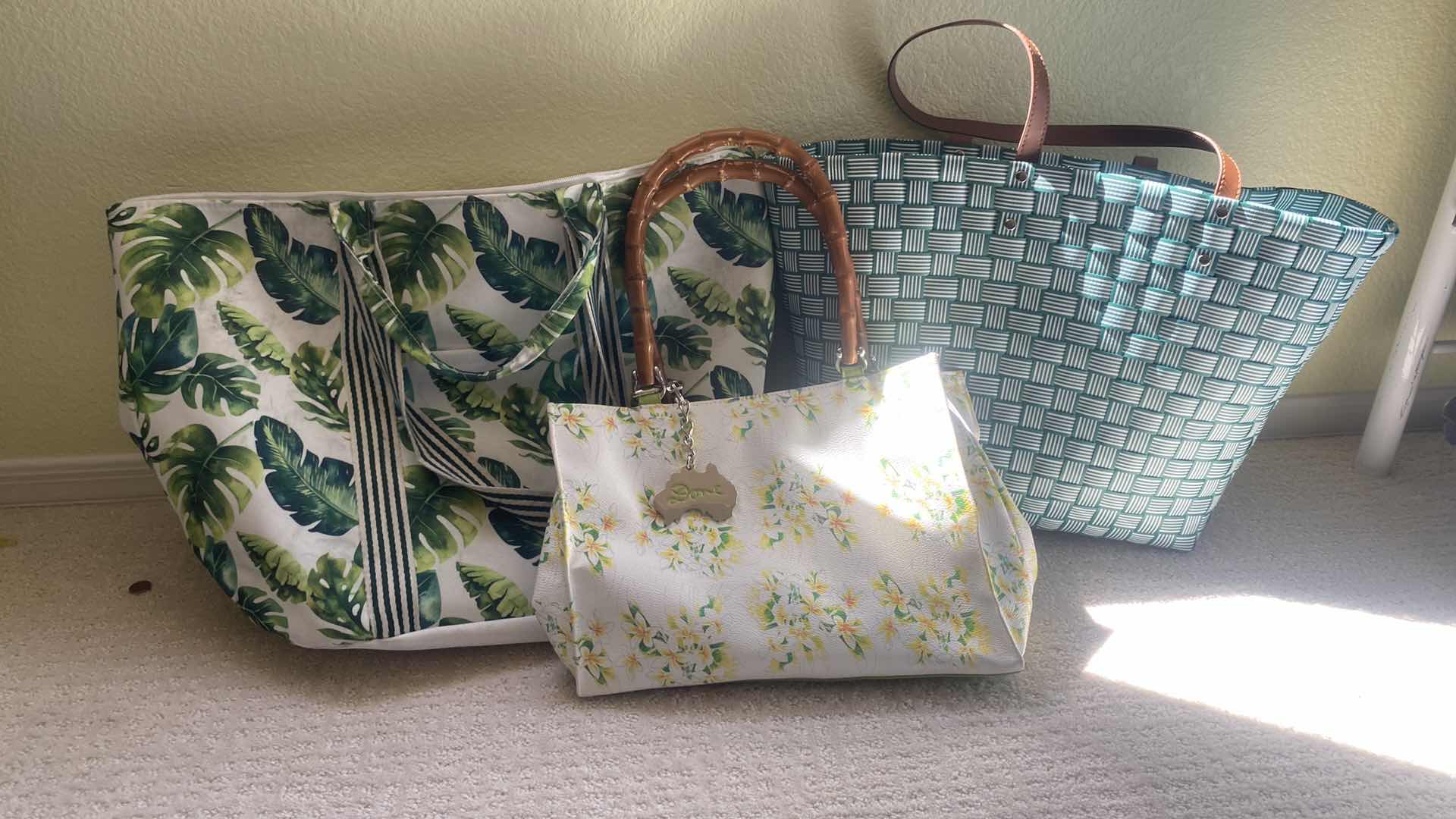Photo 1 of 2-BEACH TOTES & 1 HANDBAG