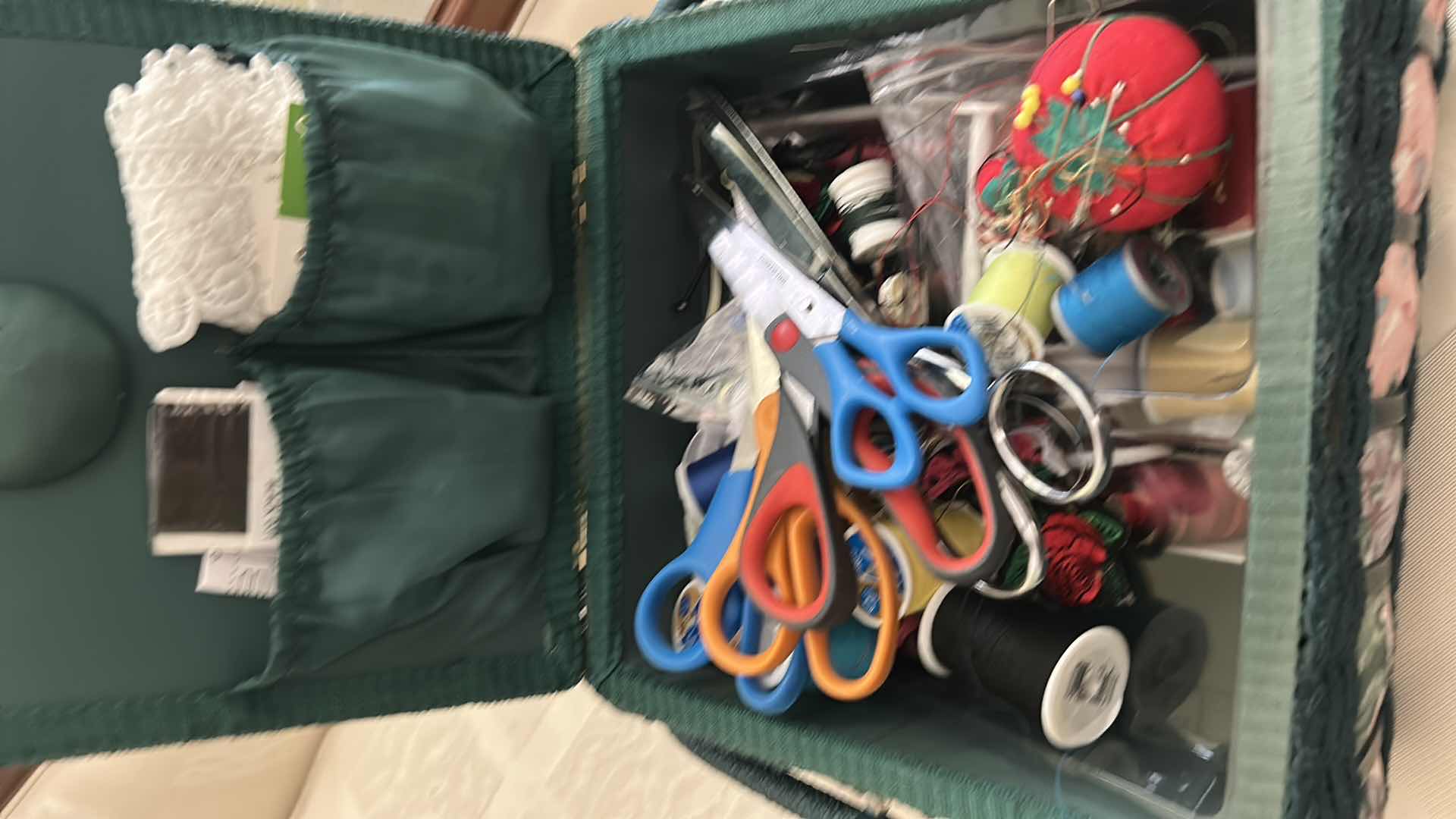 Photo 1 of CONTENTS OF SEWING BASKET