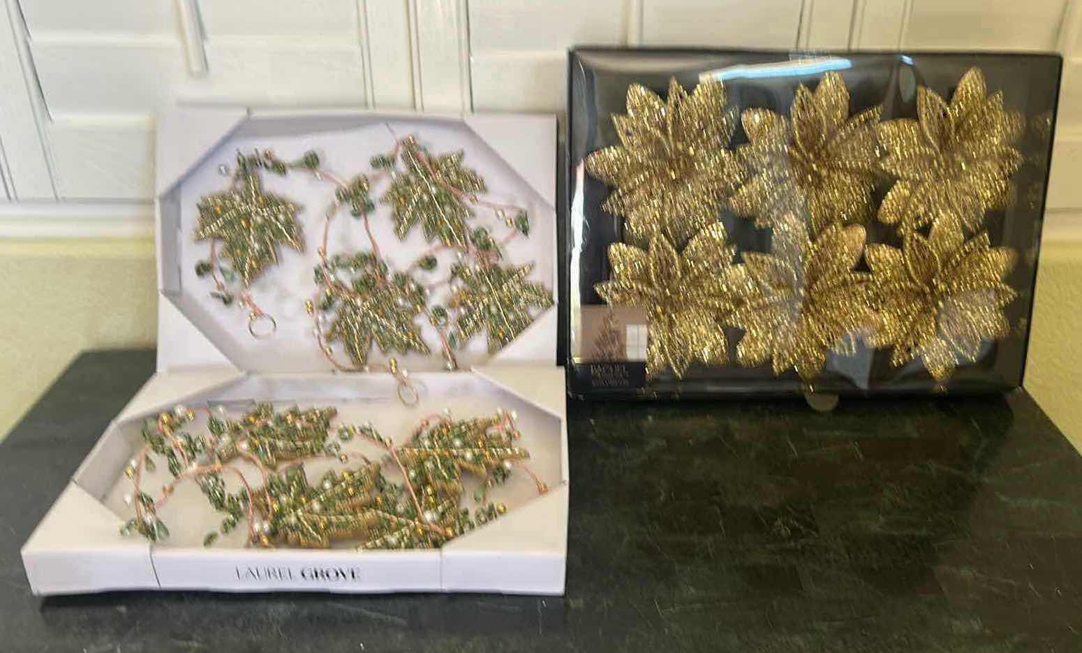 Photo 1 of 2- 6FT BEADED GARLAND & SET OF 6 TREE CLIPS