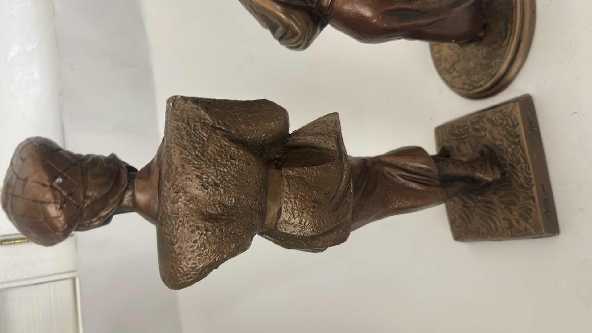 Photo 1 of 2 - AUSTIN PRODUCTIONS GOLFER STATUES, FEATURING A BRONZED FINISH ON A DURABLE RESIN MATERIAL. (TALLEST H 16.25”)