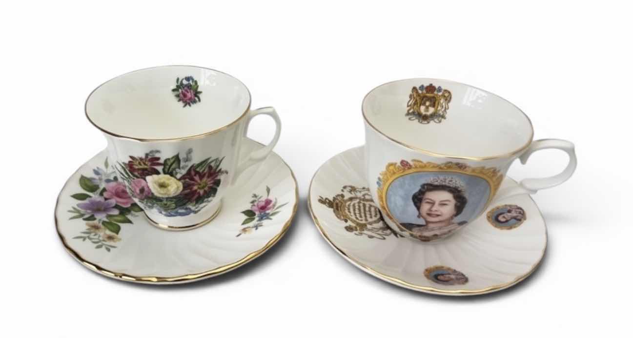 Photo 1 of 2 VINTAGE PORCELAIN TEACUPS AND SAUCERS