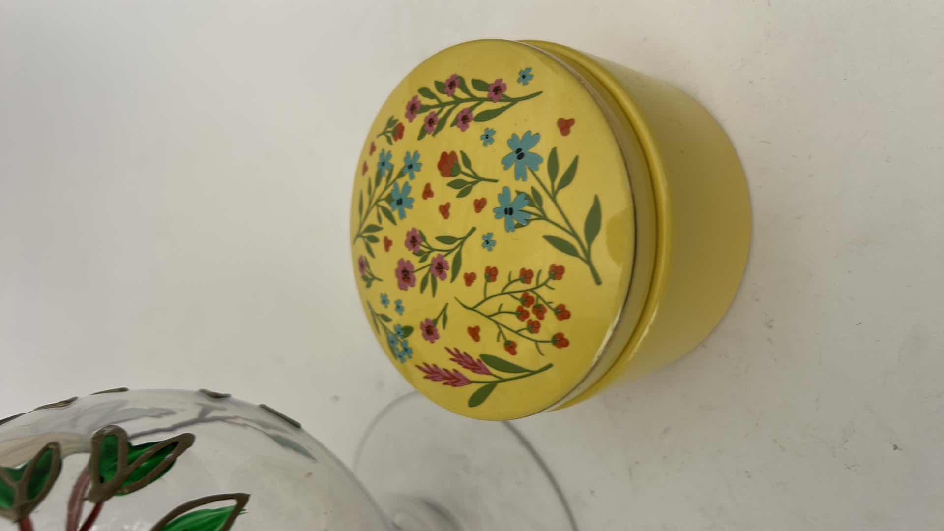 Photo 1 of VINTAGE PAUL NAGEL HAND-PAINTED GLASS VASE FROM THE TIFFANY SERIES, FEATURING INTRICATE HAND-PAINTED DECORATION AND LIKELY 24K GOLD TRIM H12” & LIDDED TRINKET DISH