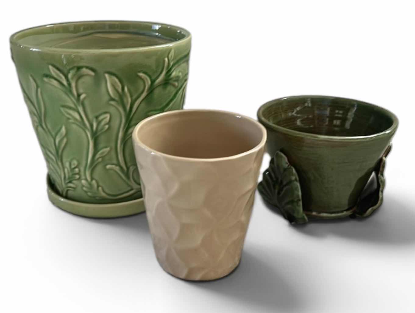 Photo 1 of 3 CERAMIC GLAZED POTS (TALLEST H8”)