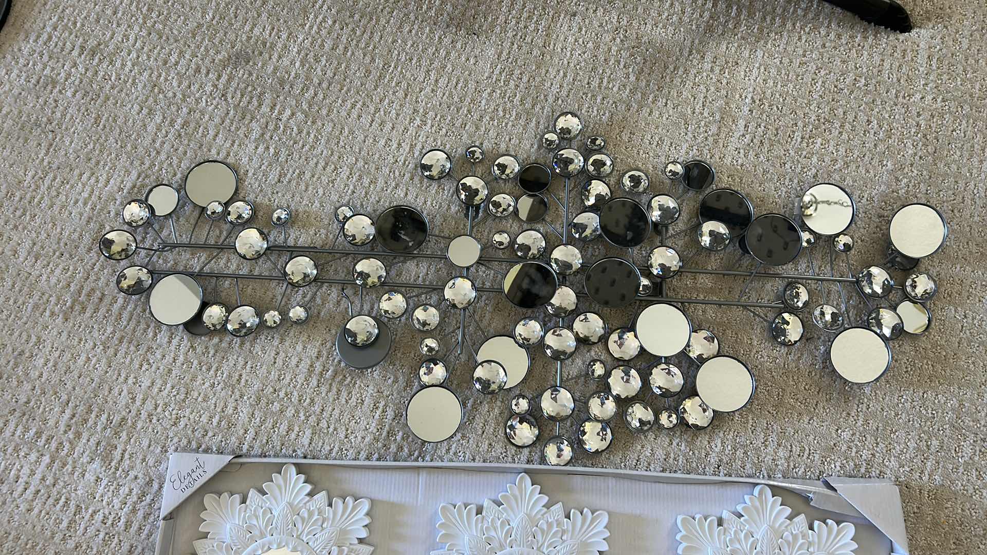 Photo 1 of 2 MIRRORED WALL DECOR PIECES (LARGEST 38” X H17”)