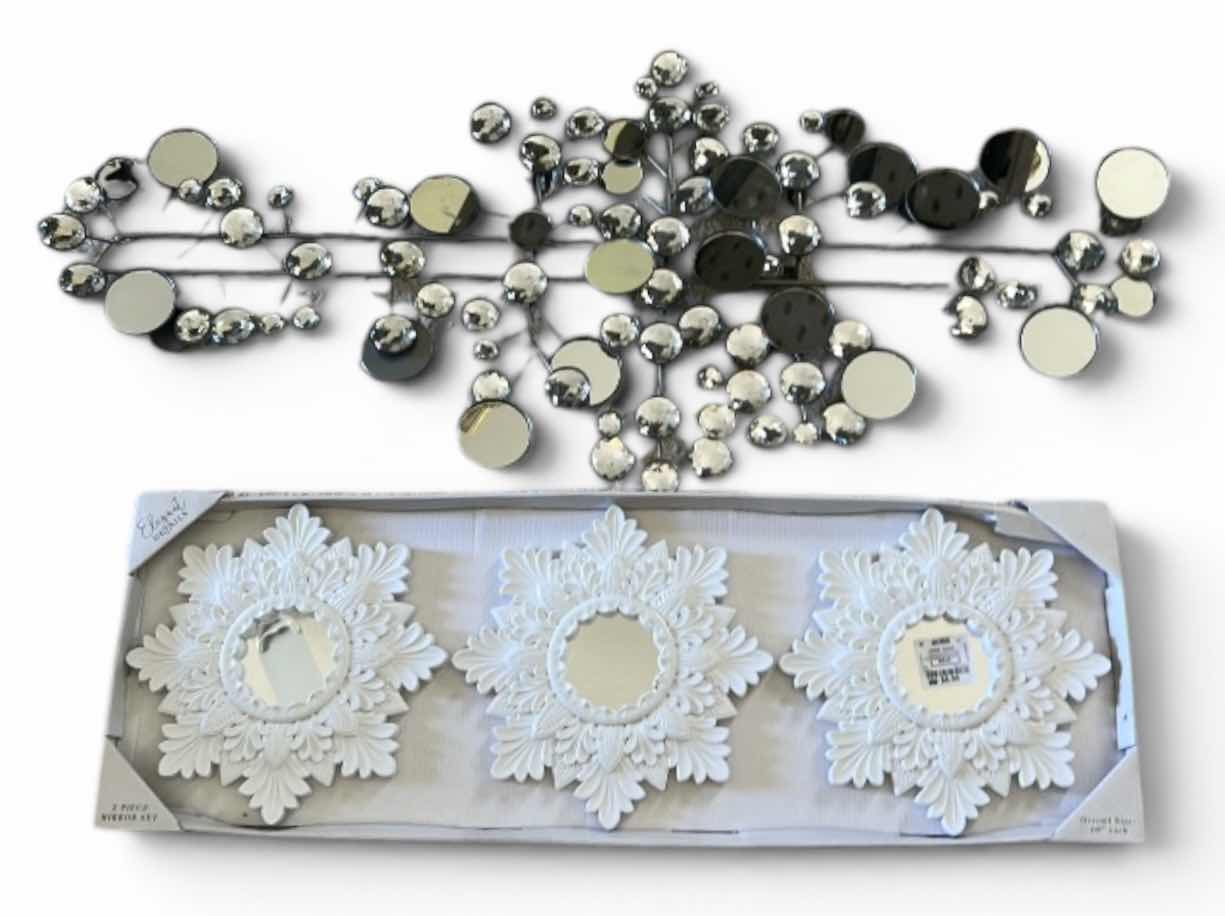 Photo 1 of 2 MIRRORED WALL DECOR PIECES (LARGEST 38” X H17”)