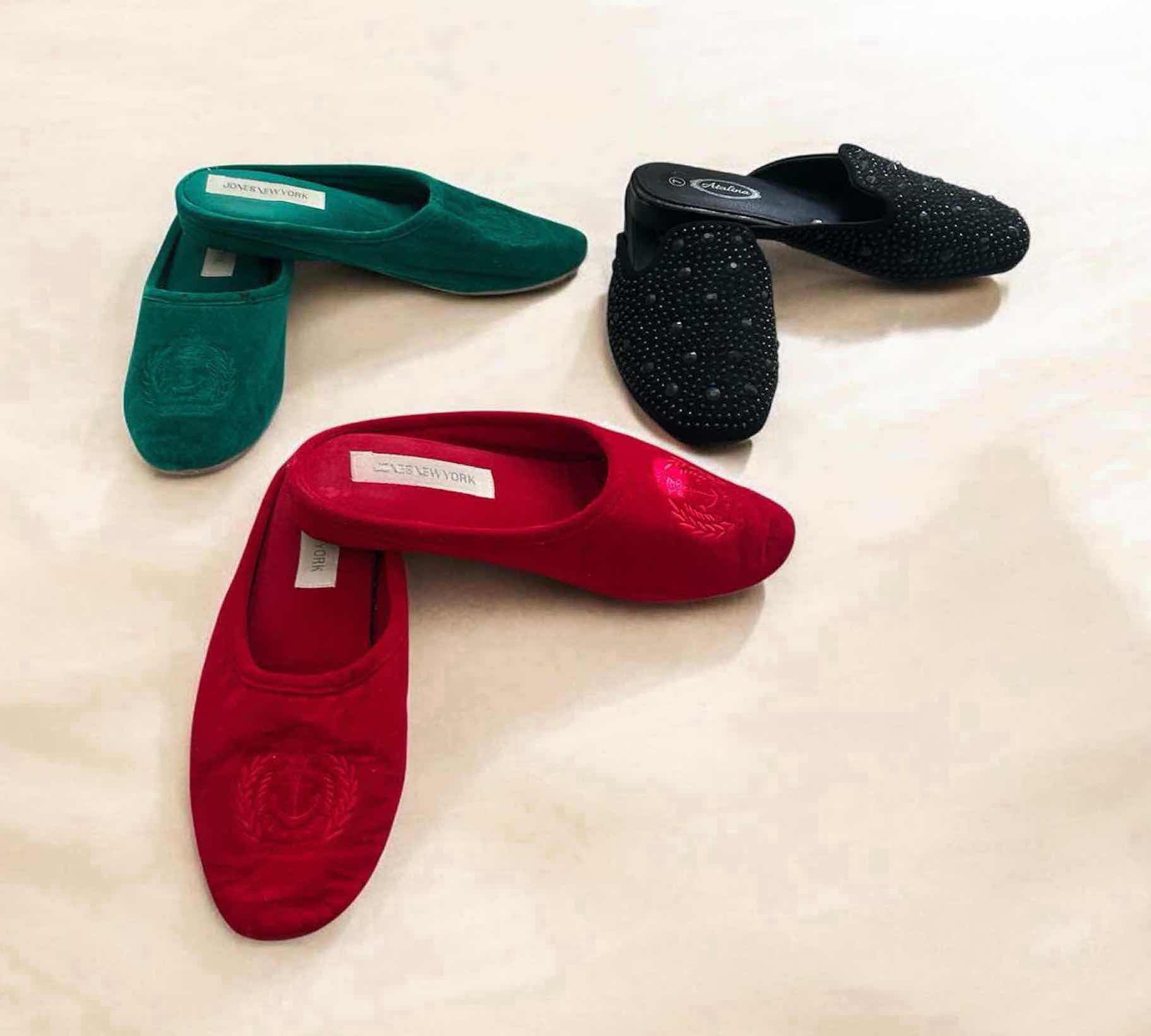 Photo 1 of 3- JONES NEW YORK VELVET CRESTED SLIPPERS ATALINA TEXTURED MULES SIZE 7
