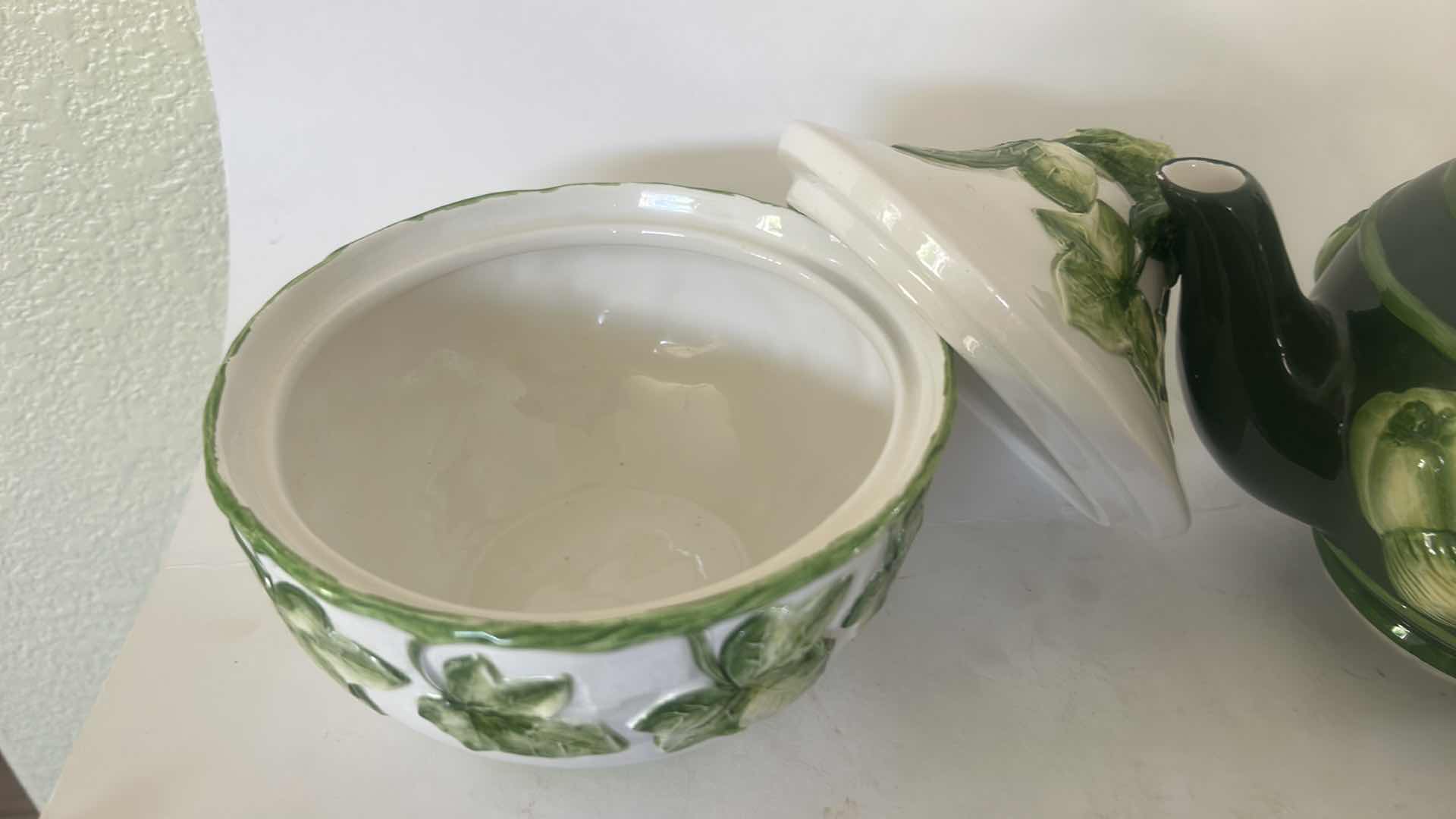 Photo 1 of CERAMIC TEAPOT AND LIDDED JAR