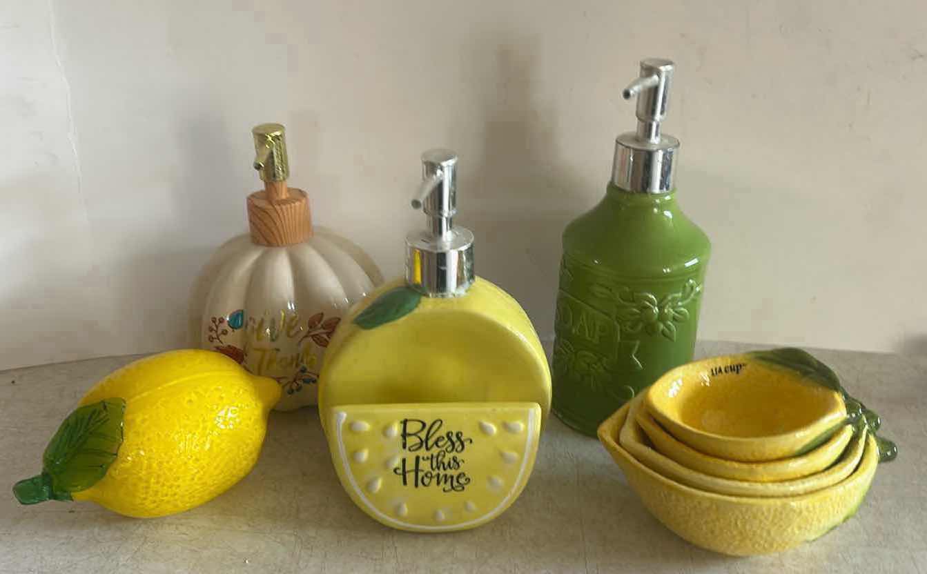 Photo 1 of SOAP DISPENSER AND LEMON ACCESSORIES