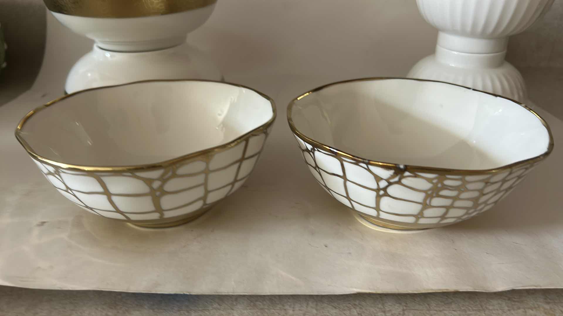 Photo 1 of 10 WHITE AND GOLD BOWLS