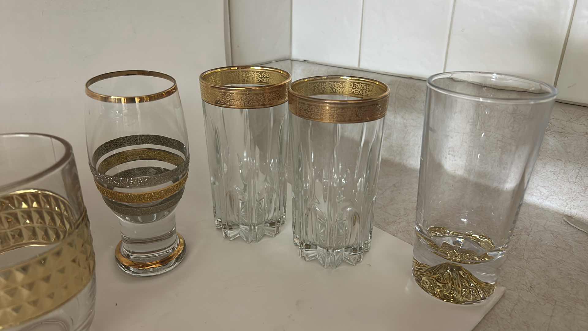 Photo 1 of 14 GOLD TIPPED GLASSWARE
