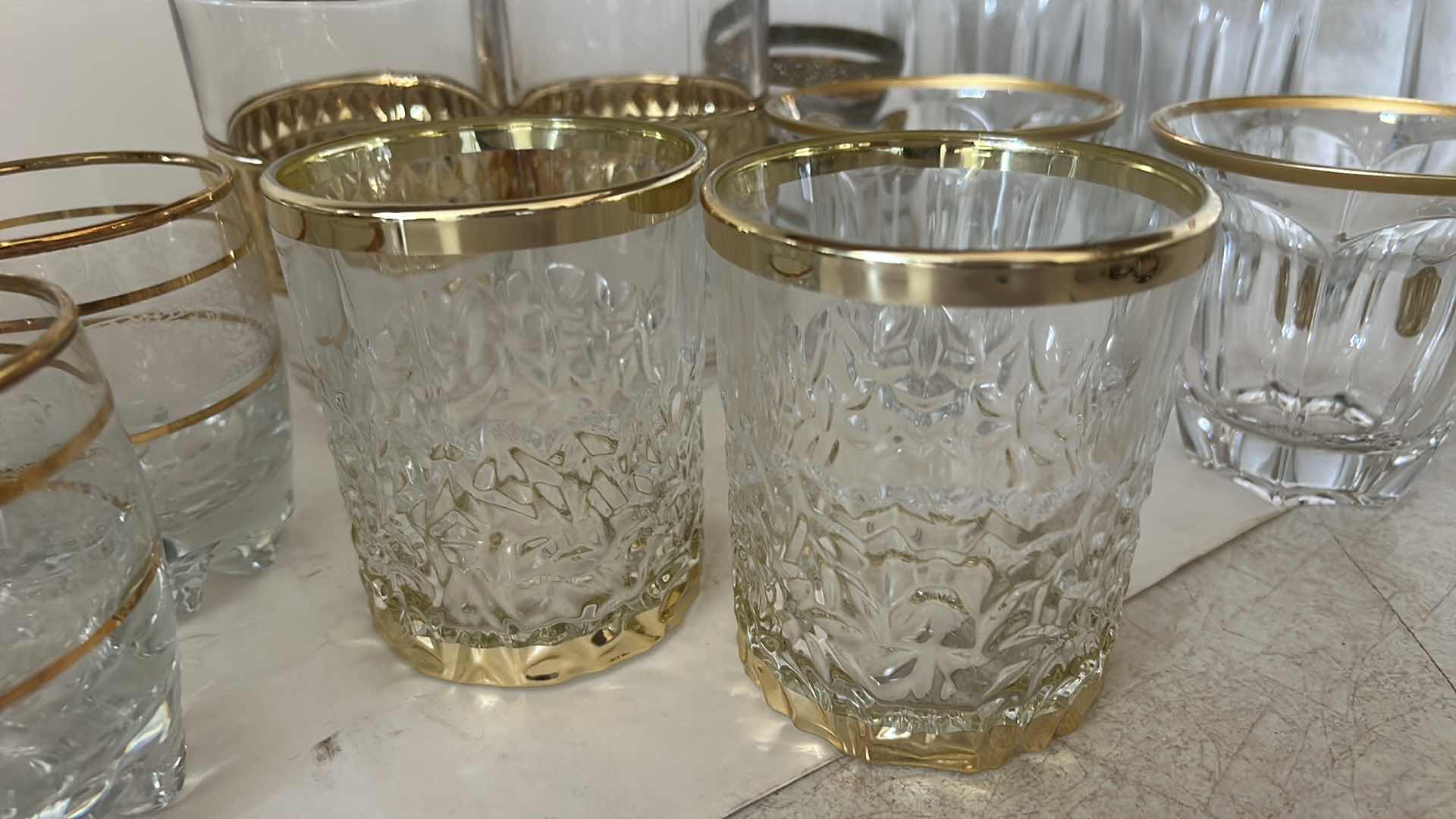 Photo 1 of 14 GOLD TIPPED GLASSWARE