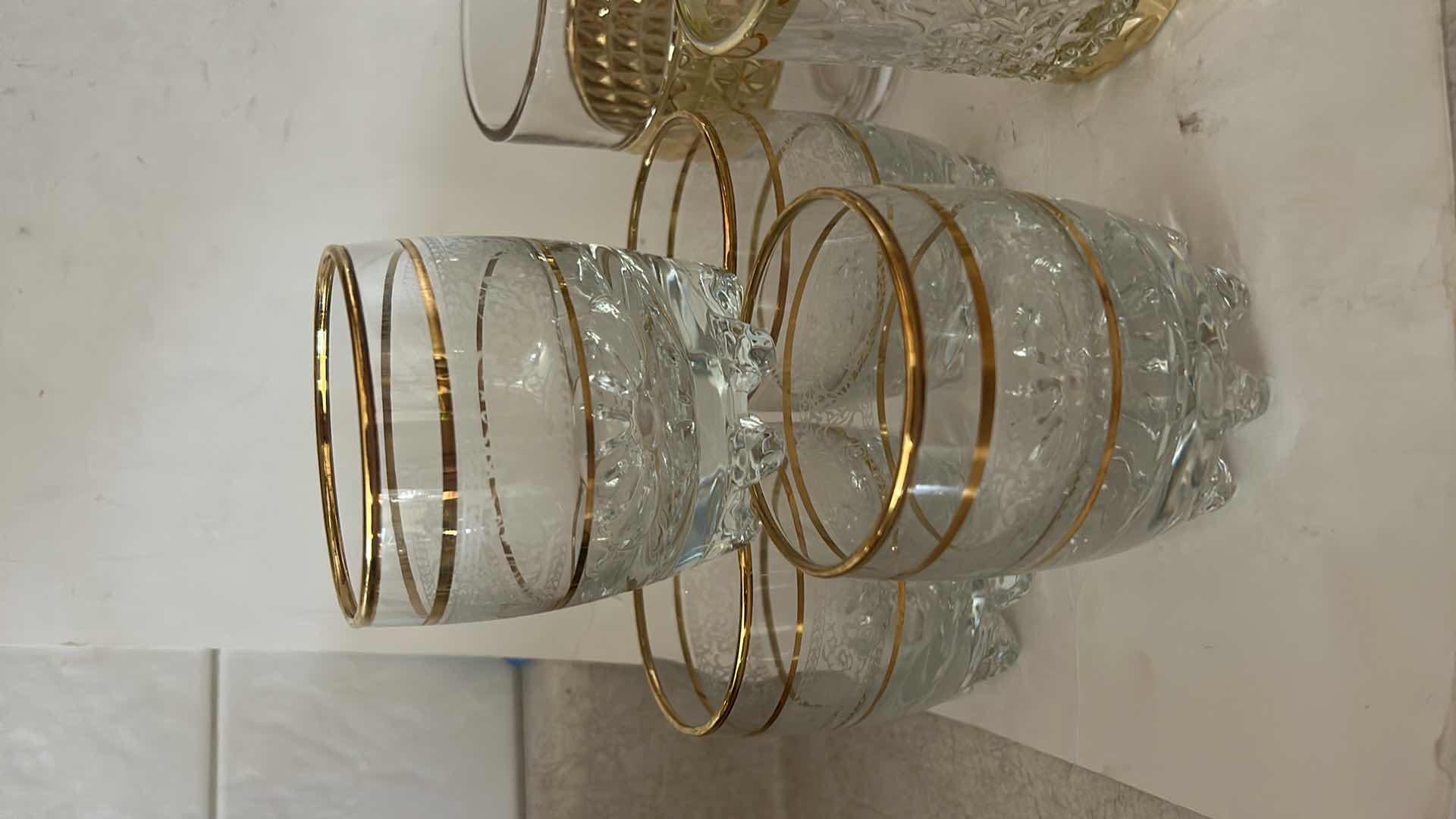 Photo 1 of 14 GOLD TIPPED GLASSWARE