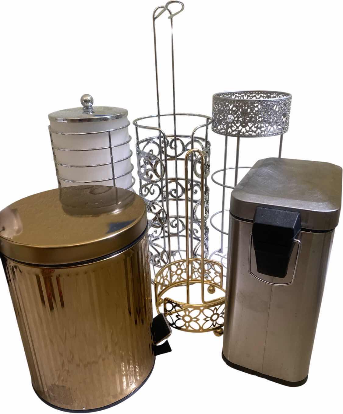 Photo 1 of 4-TOILET PAPER HOLDERS AND 2 BATHROOM TRASH CANS