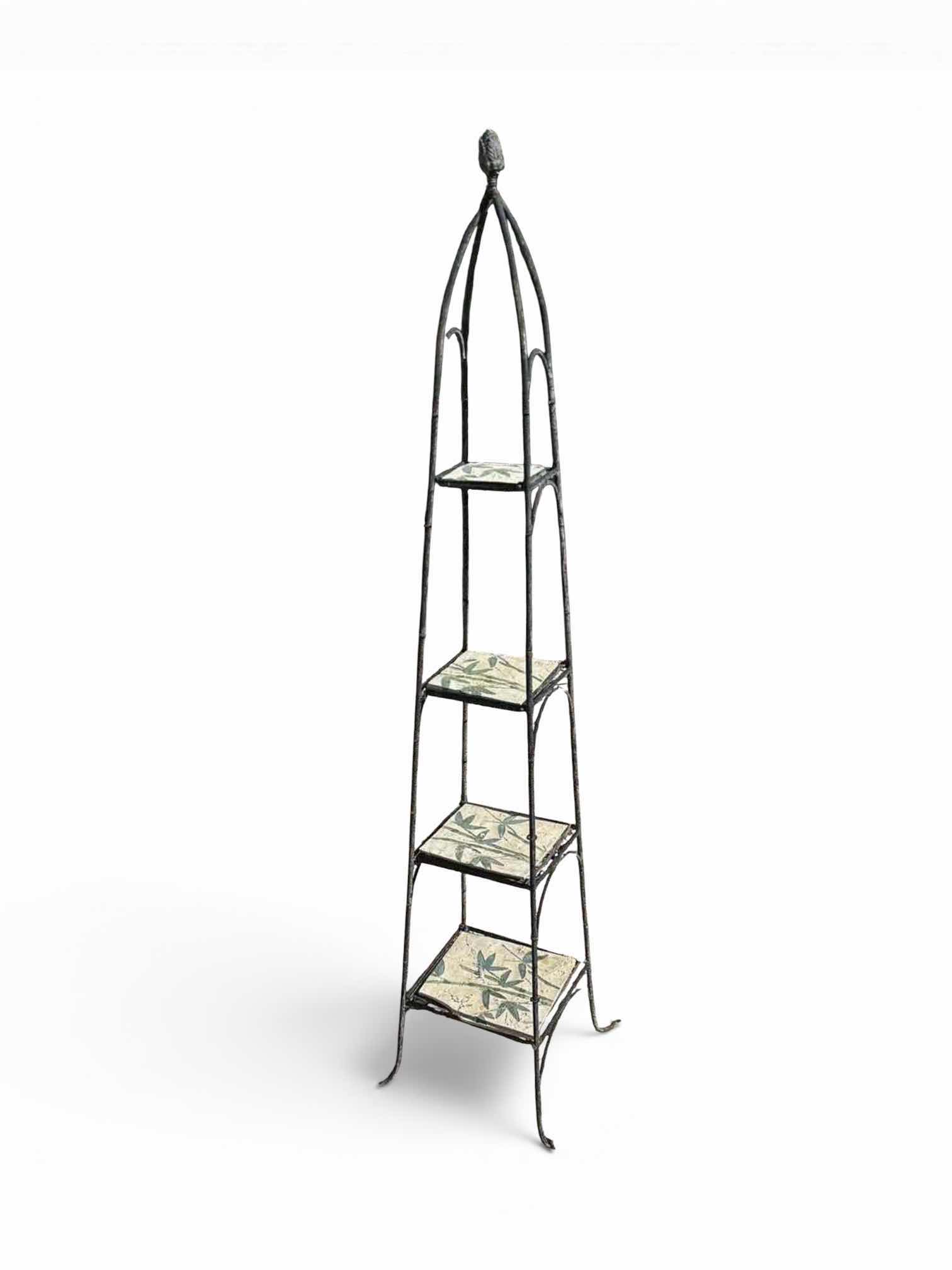 Photo 1 of BLACK METAL OBELISK WITH SHELVES H5’