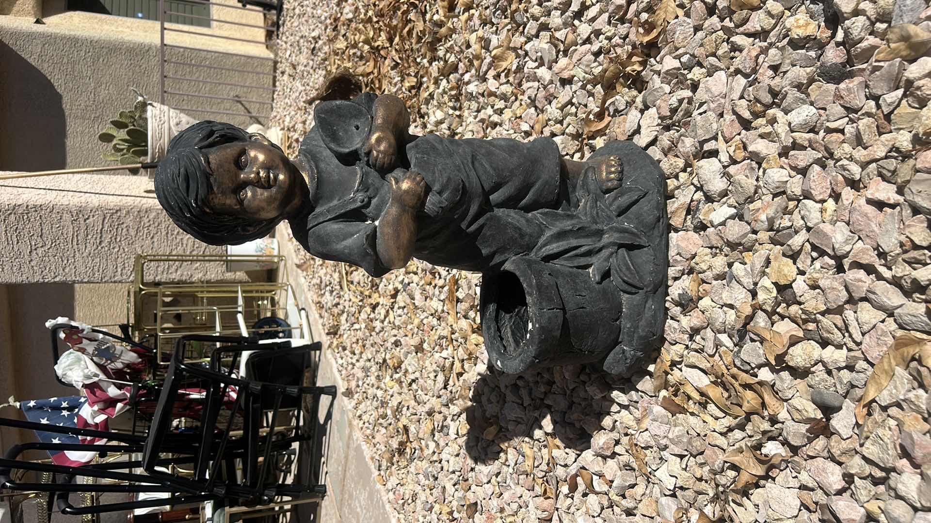 Photo 1 of OUTDOOR DECOR - PLASTER BOY STATUE H22”
