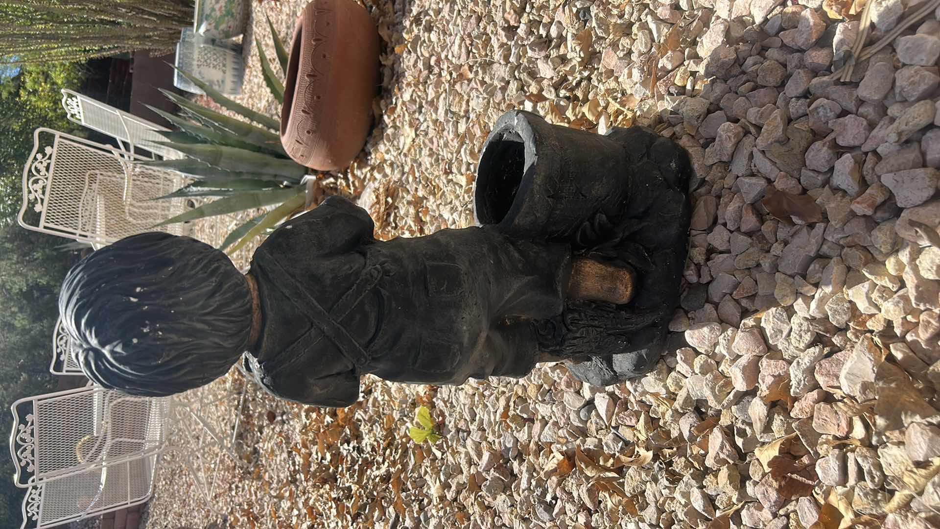 Photo 1 of OUTDOOR DECOR - PLASTER BOY STATUE H22”
