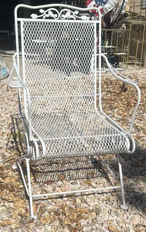 Photo 1 of WHITE VINTAGE WROUGHT IRON PATIO CHAIR $350