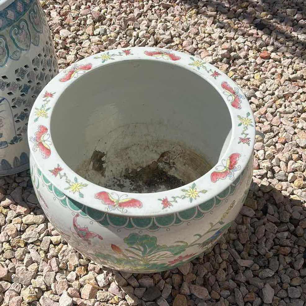 Photo 1 of CHINESE FAMILLE ROSE PORCELAIN FISH BOWL H14” ($150-$400)