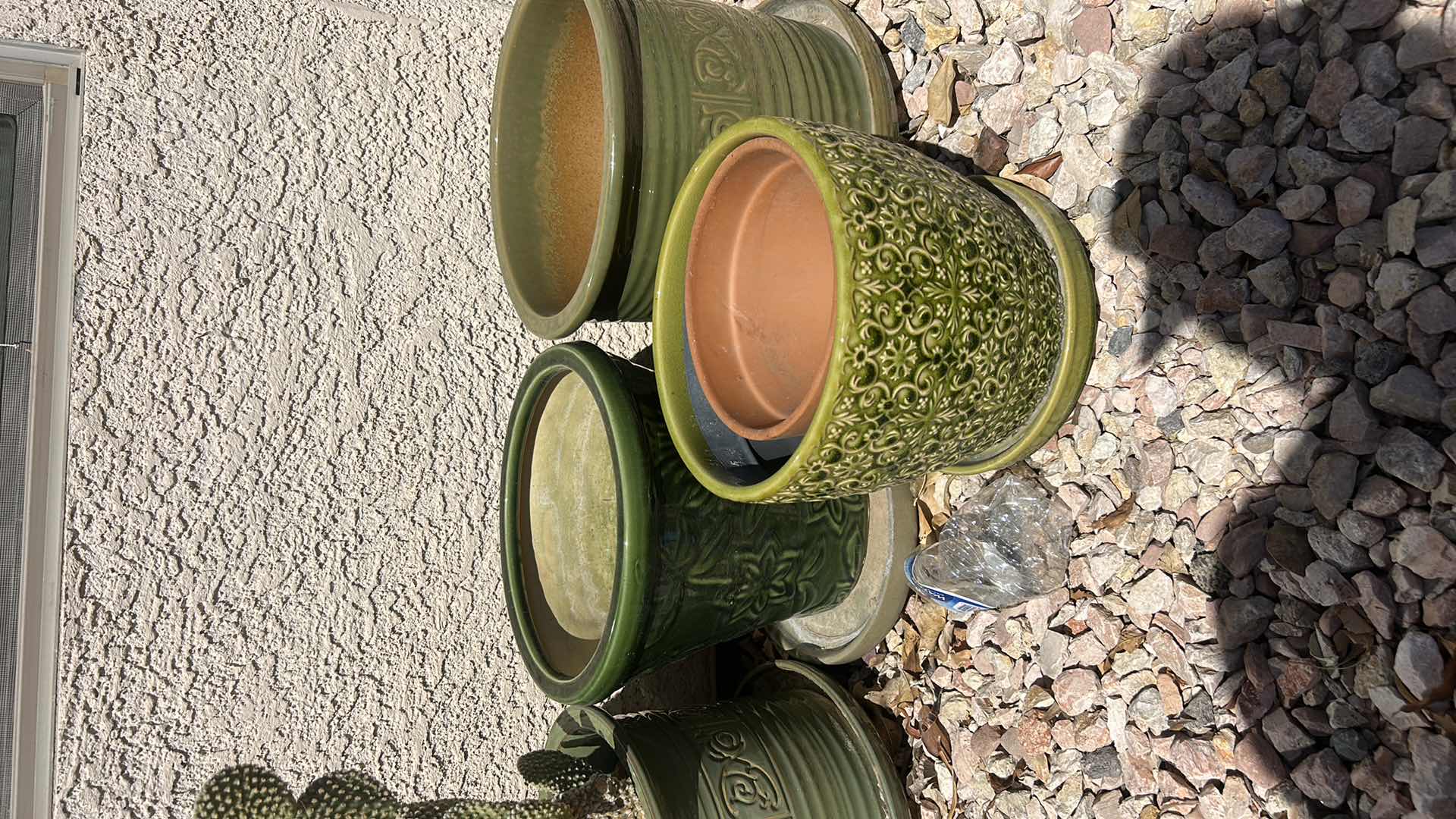 Photo 1 of OUTDOOR POTS AND LIVE CACTUS (TALLEST POT H11.5”)